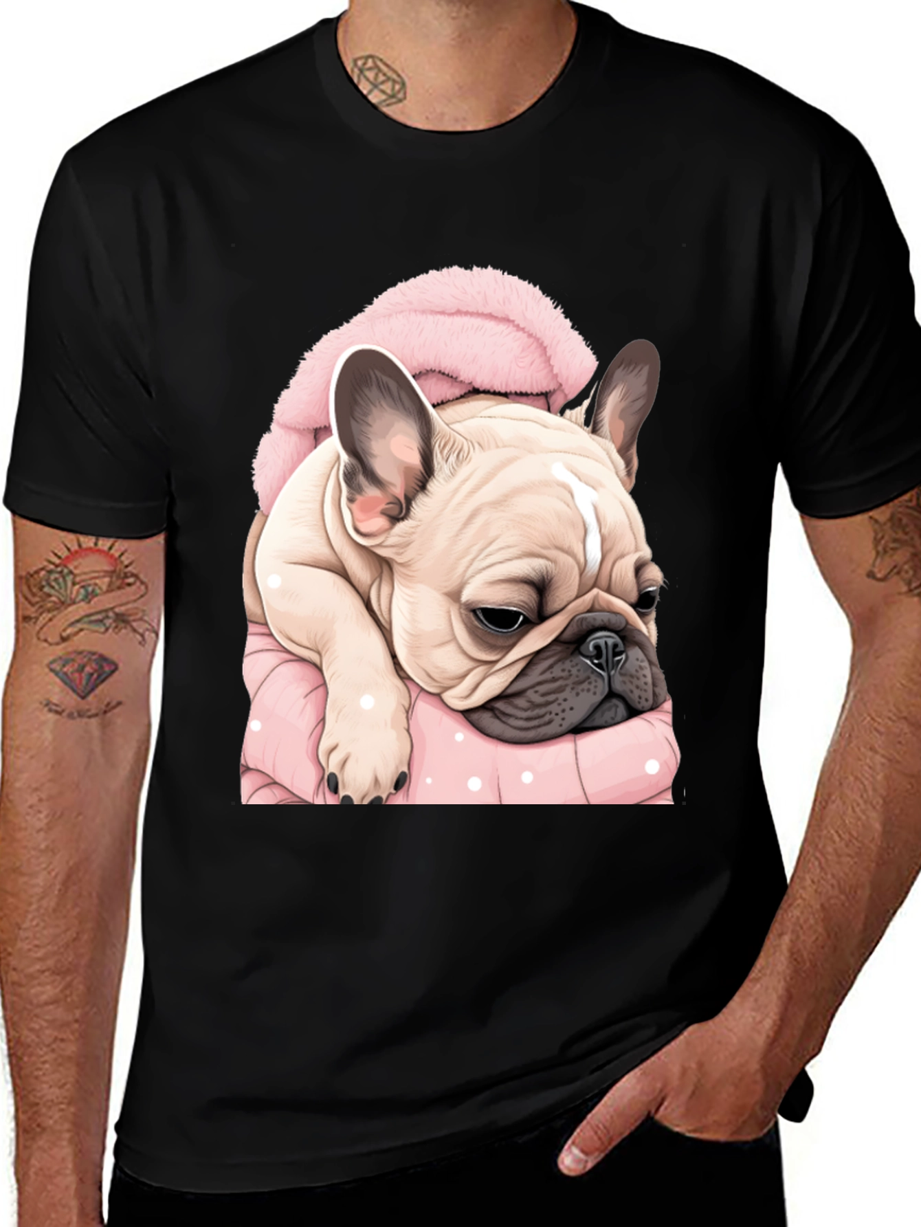Variant 19 of Cute Bulldog in Blanket Graphic Tee