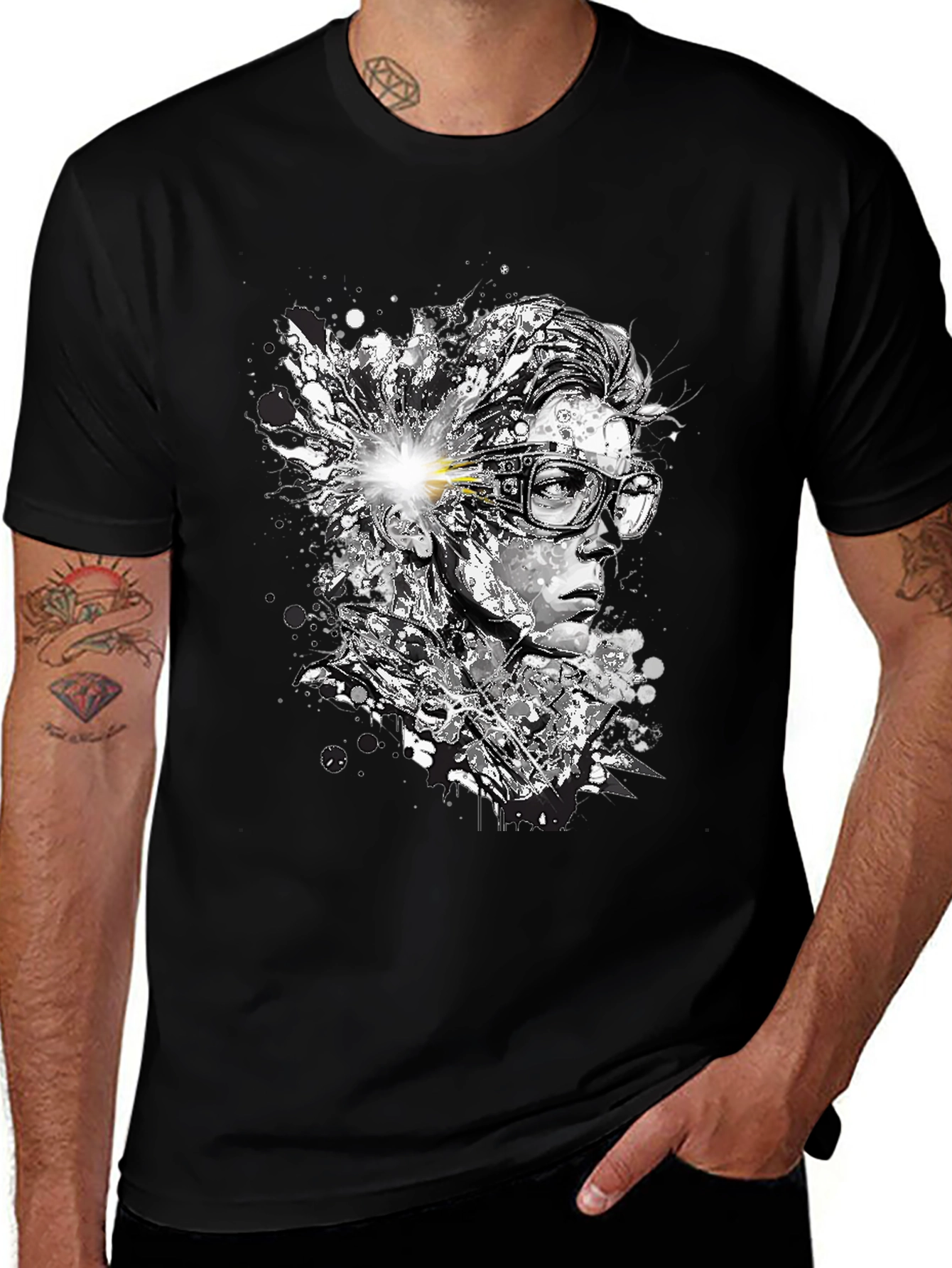 Variant 15 of Abstract Mind T-Shirt - Artistic Black Tee