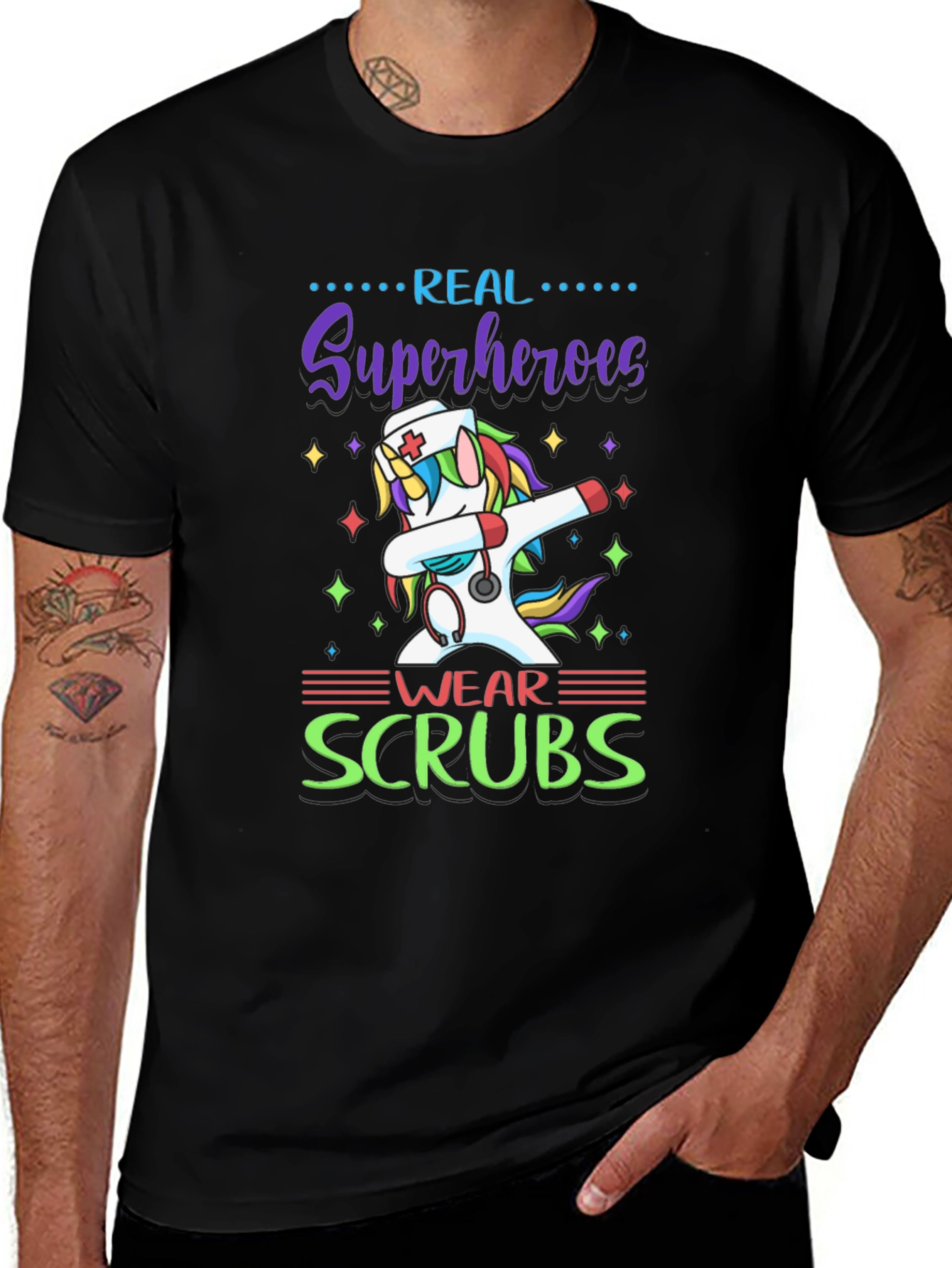 Variant 13 of Real Superheroes Wear Scrubs T-Shirt