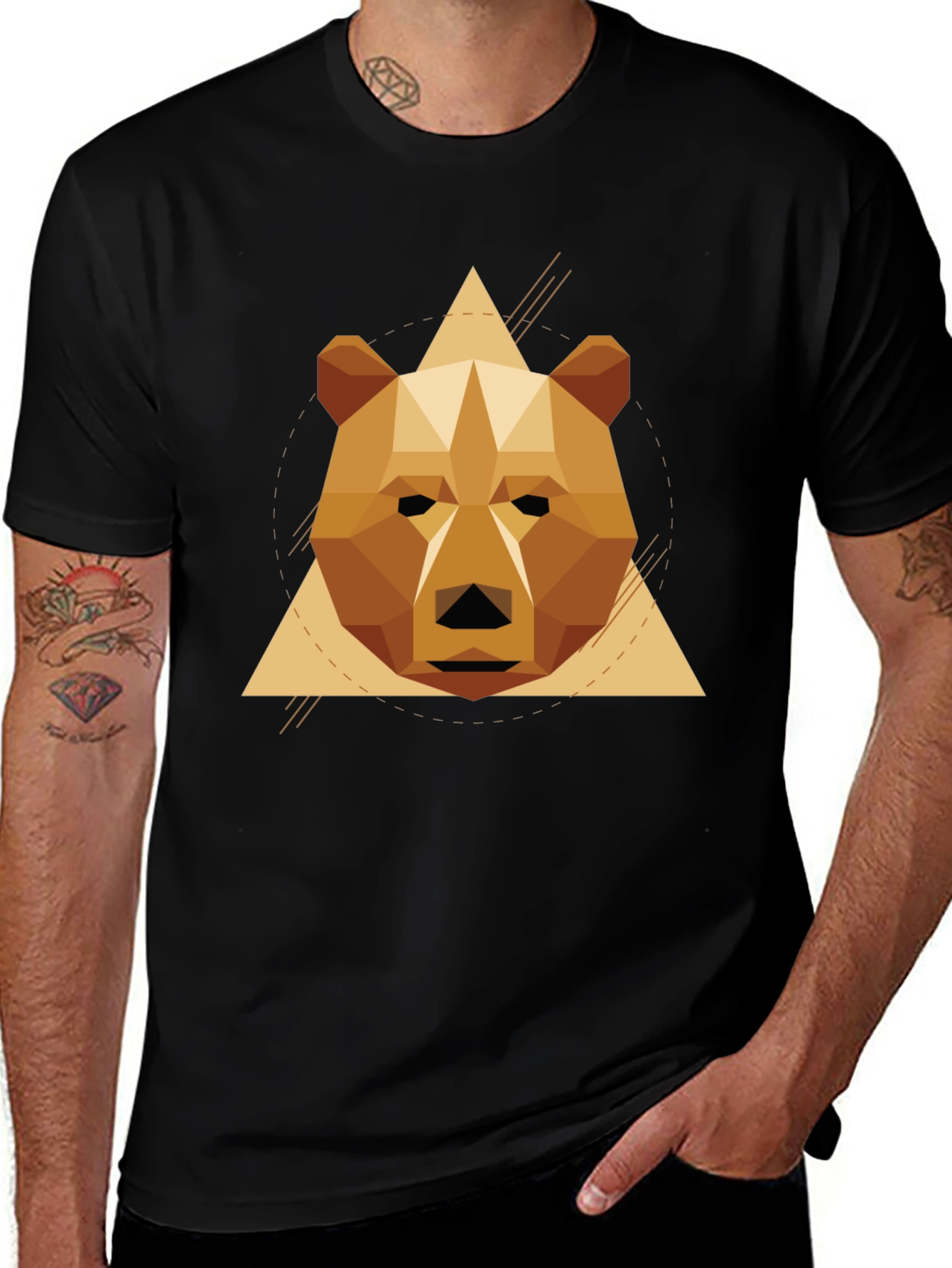 Variant 14 of Geometric Bear T-Shirt - Stylish Graphic Tee