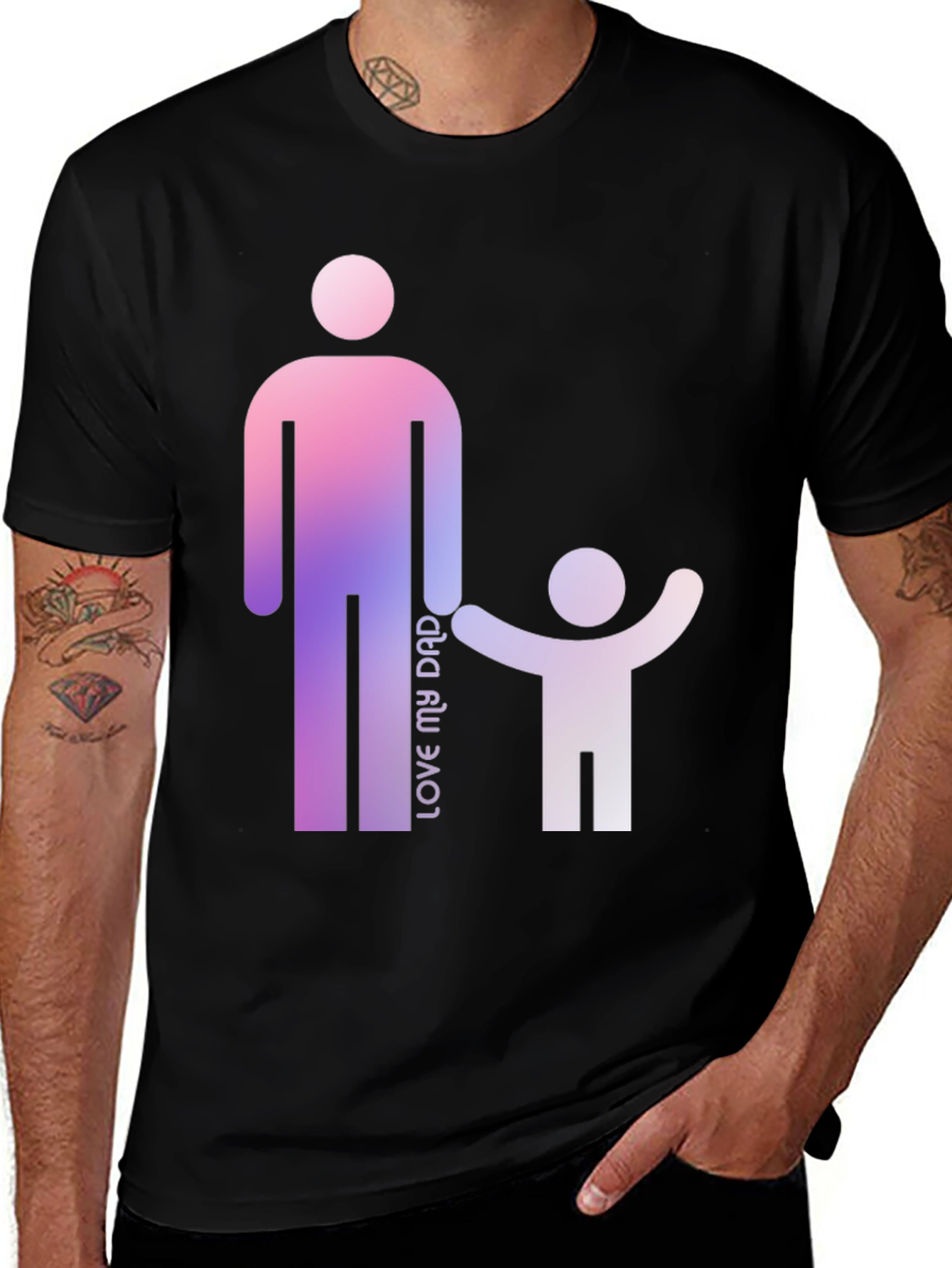 Variant 11 of Love My Dad Black T-Shirt