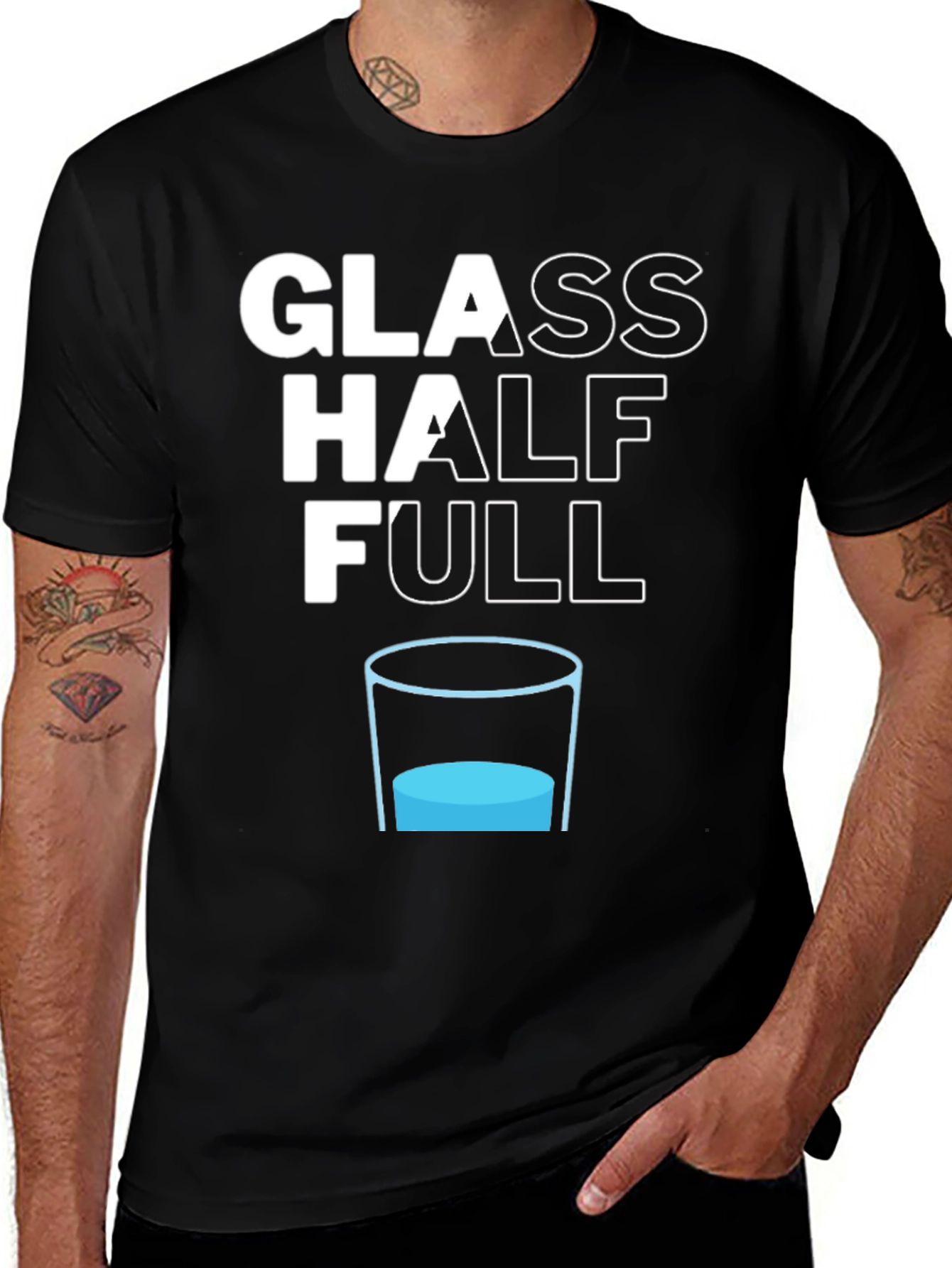 Variant 10 of Glass Half Full Graphic Tee - Optimism T-Shirt