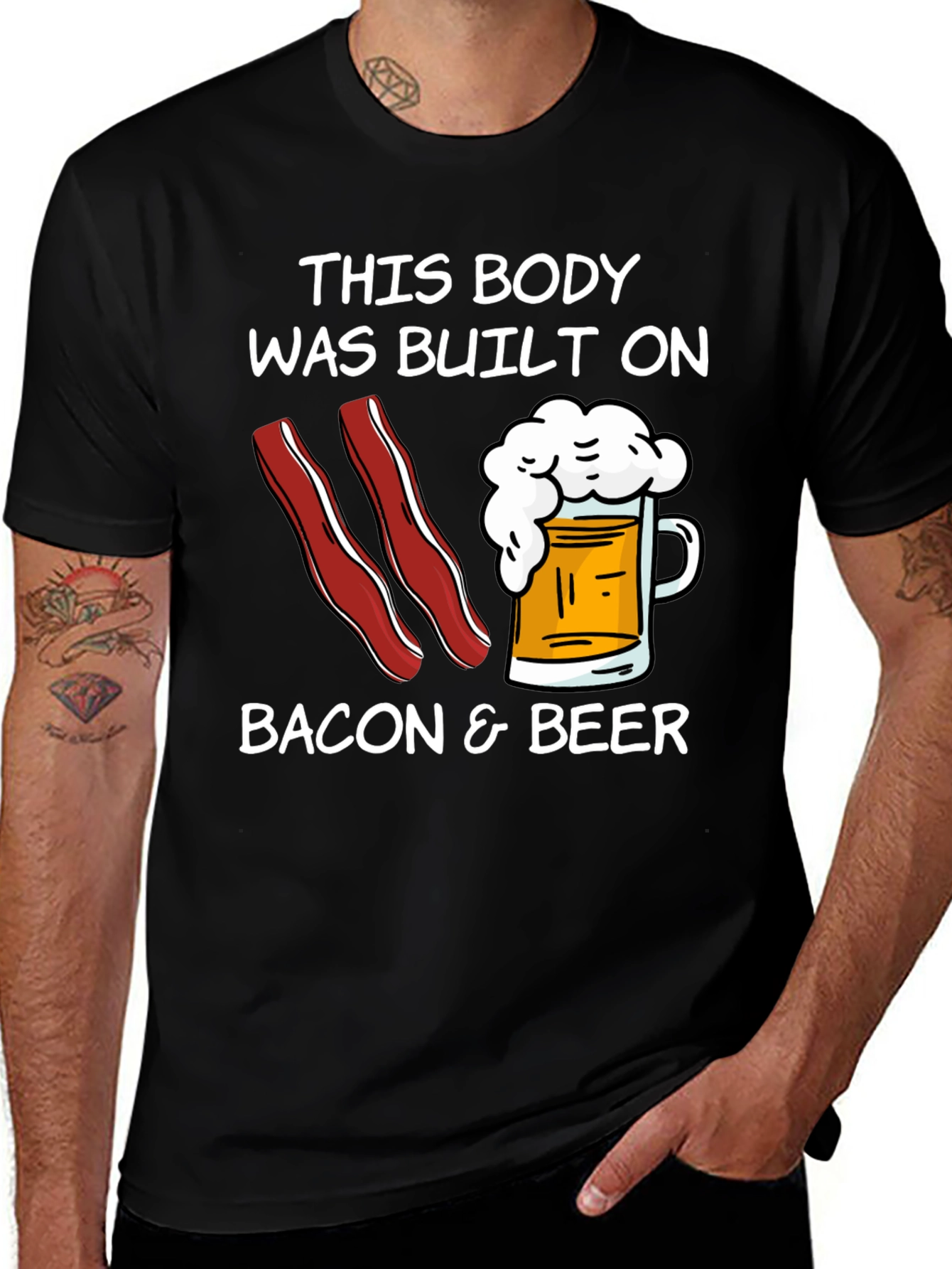 Variant 14 of Bacon & Beer Built Body T-Shirt