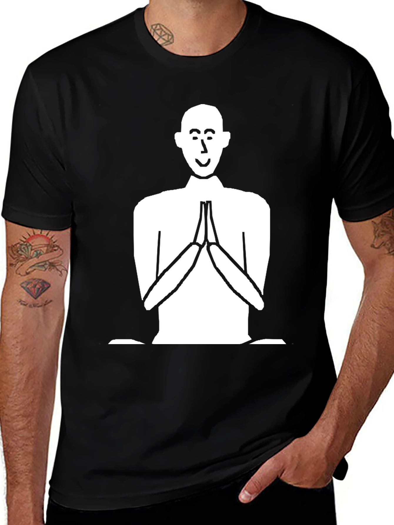 Variant 9 of Namaste Graphic Tee - Black Crew Neck T-Shirt