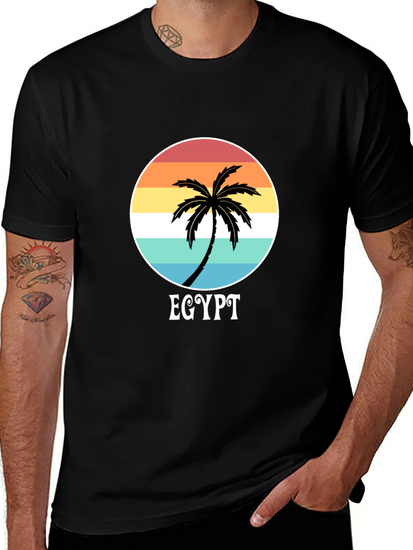 Variant 10 of Egypt Palm Tree Sunset Graphic Tee