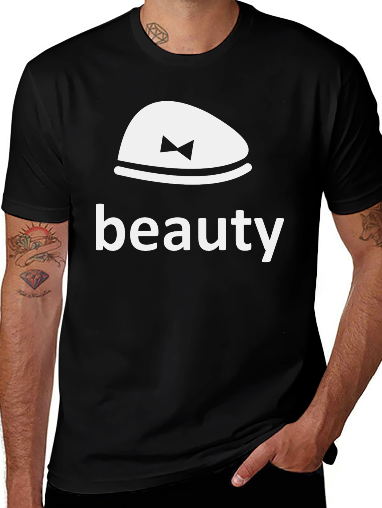 Variant 30 of Beauty Bowtie Graphic Tee - Stylish Black T-Shirt