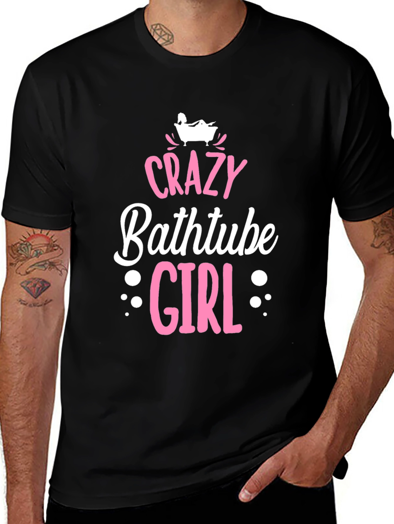 Variant 11 of Crazy Bathtub Girl Black Graphic Tee