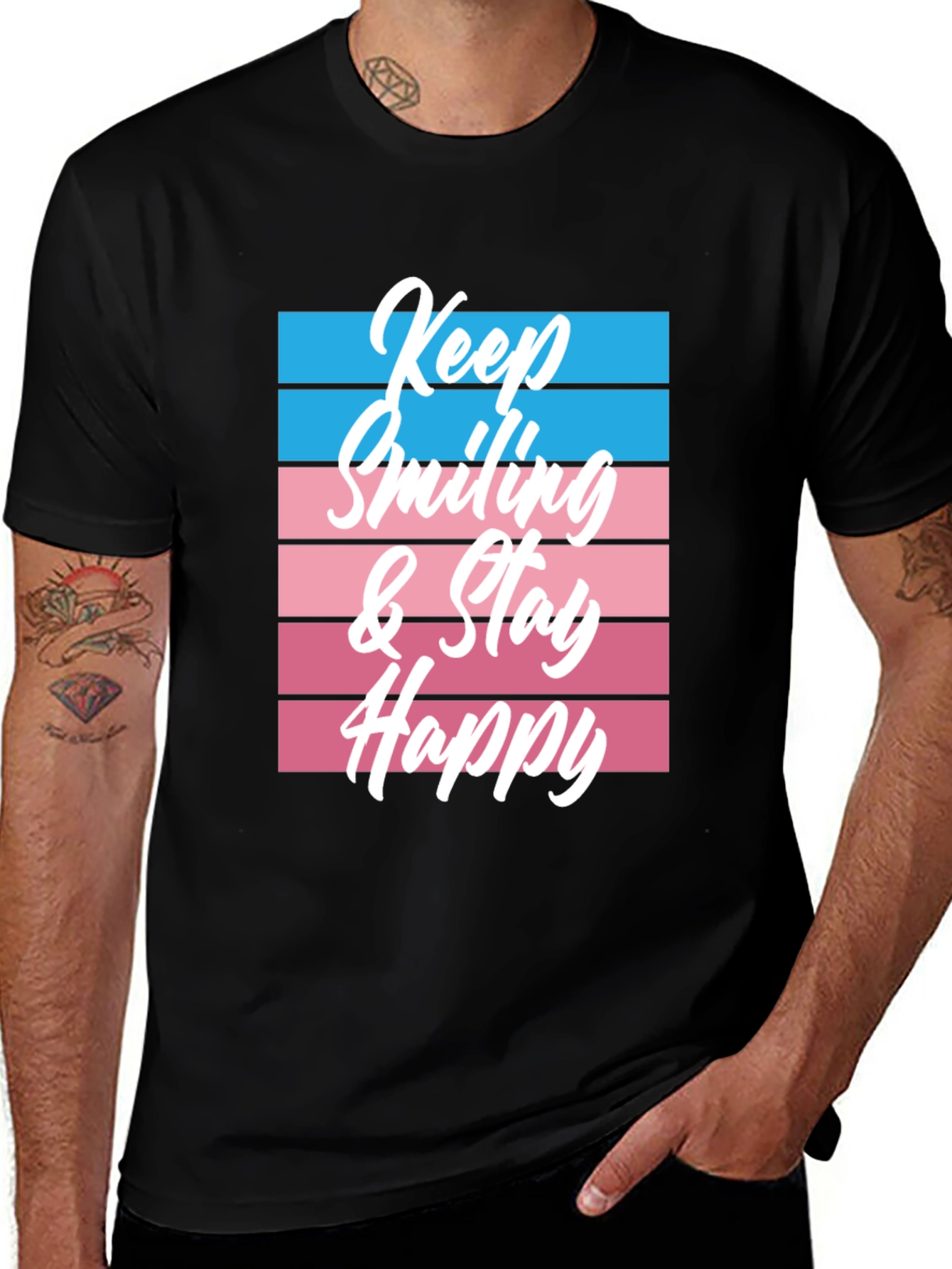 Variant 30 of Keep Smiling Graphic Tee - Black
