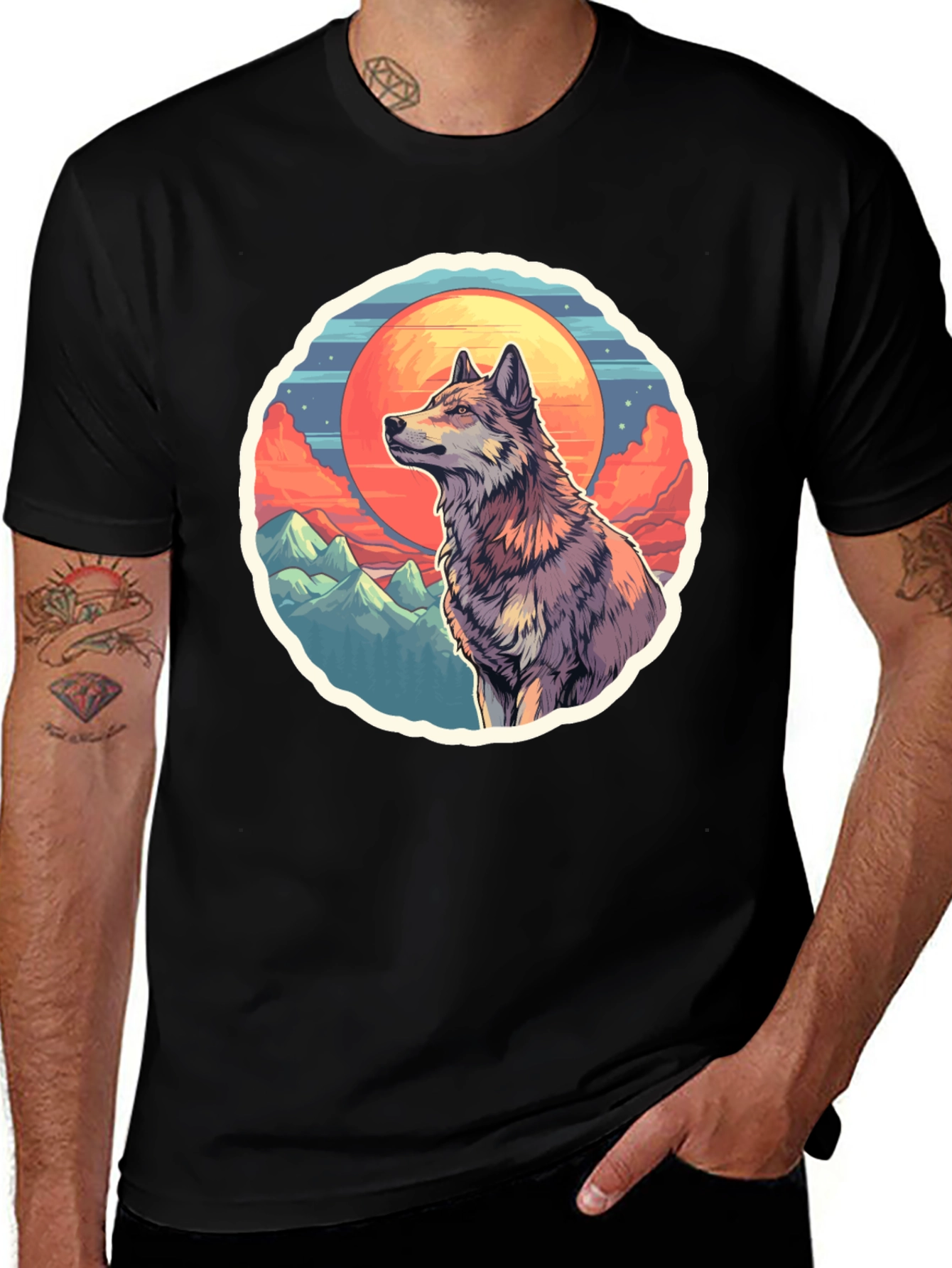 Variant 10 of Wolf Graphic T-Shirt - Nature Inspired Design
