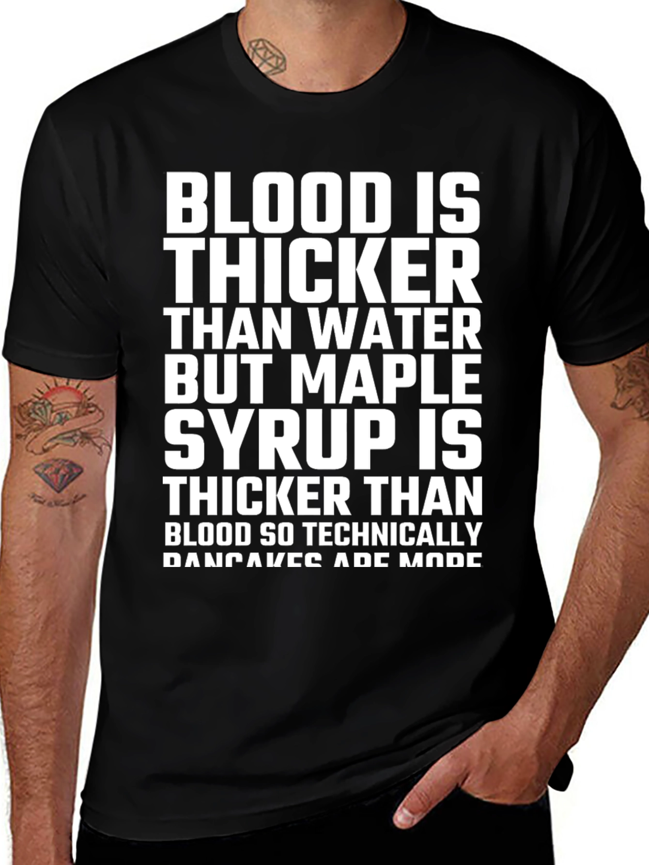 Blood Maple Syrup Pancake Humor Graphic Tee
