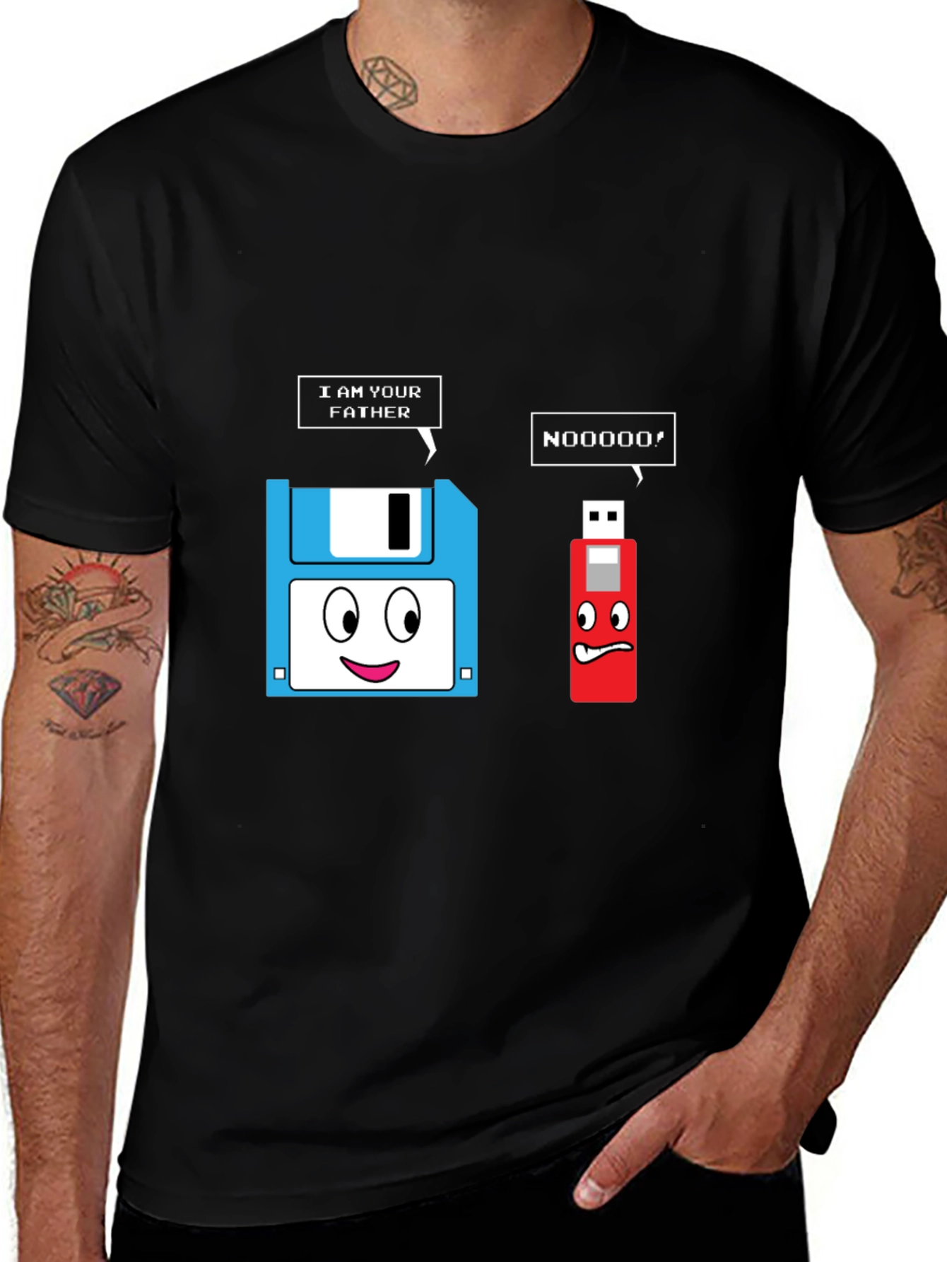 Variant 27 of I Am Your Father Floppy Disk & USB Drive Humor T-Shirt