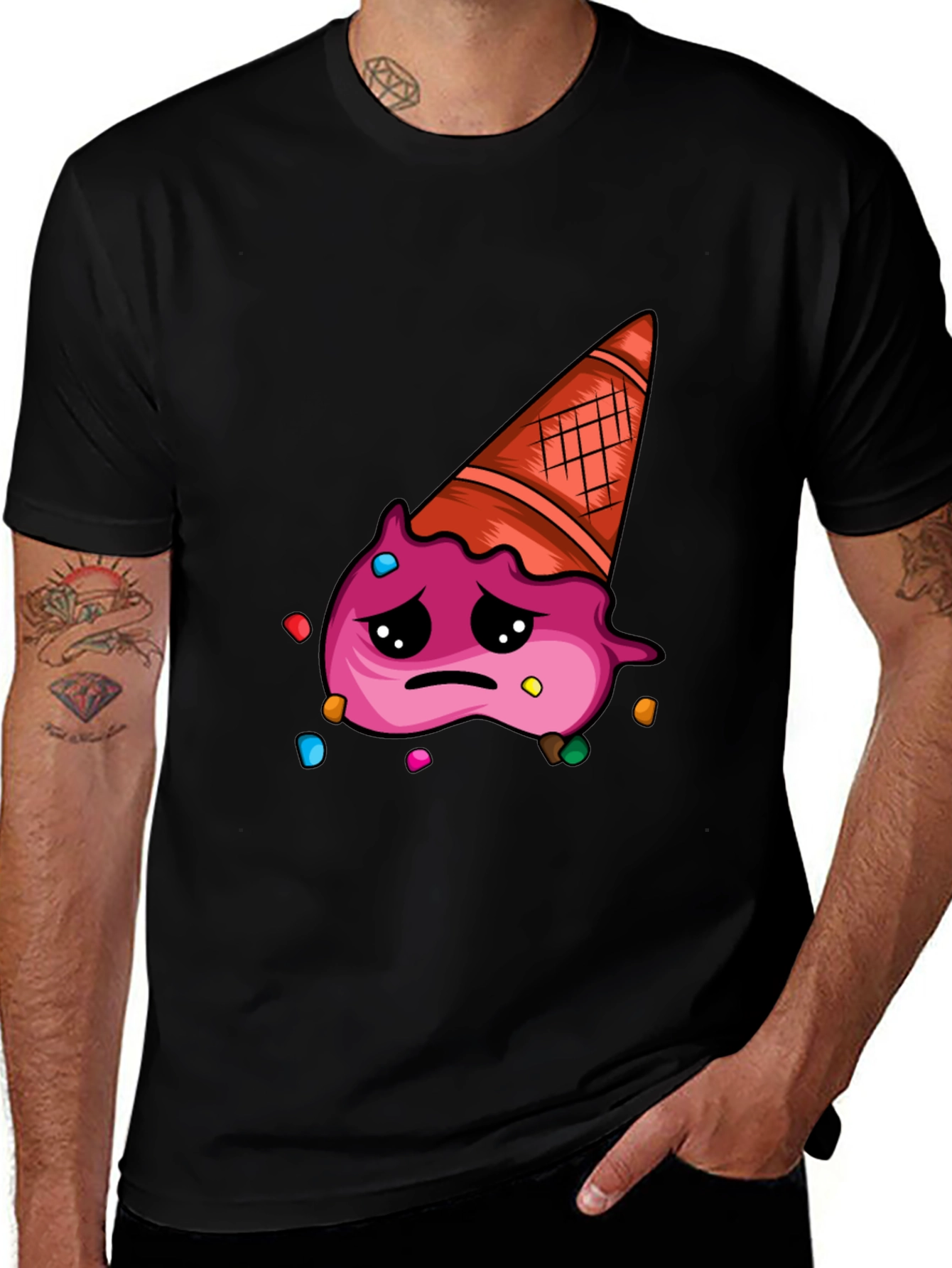 Variant 23 of Sad Ice Cream Cone Graphic Tee - Unique Design