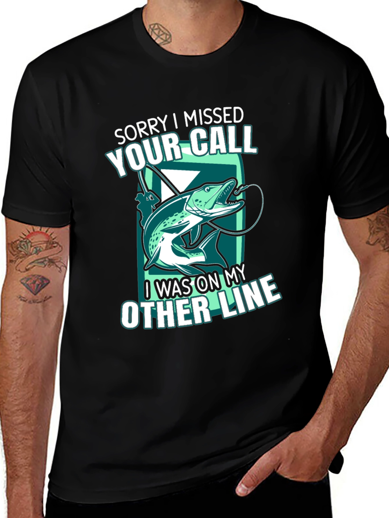 Variant 11 of Fishing Lover T-Shirt - Sorry I Missed Your Call