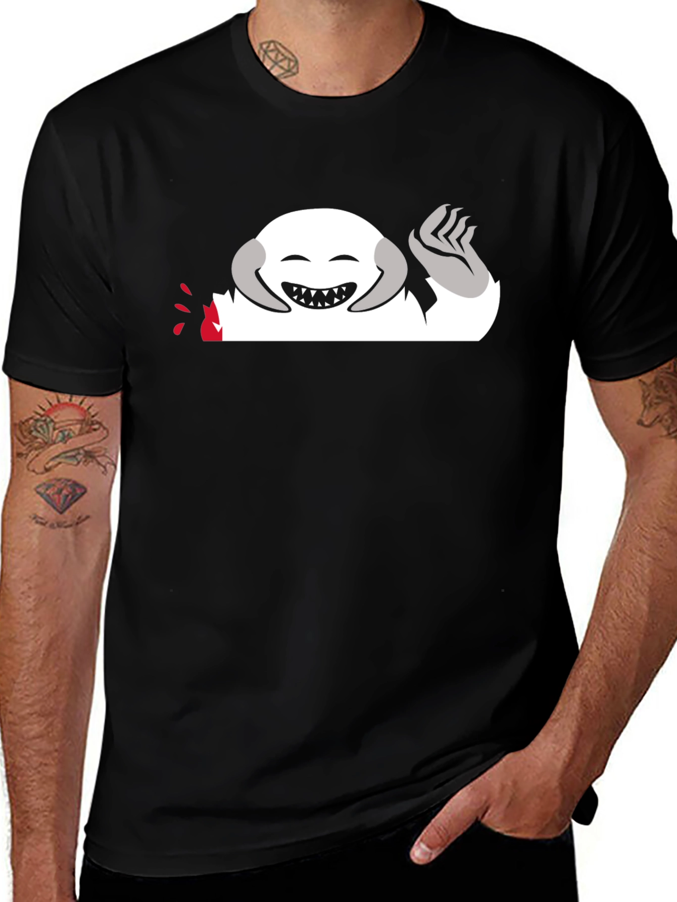 Variant 8 of Monster Graphic Black T-Shirt