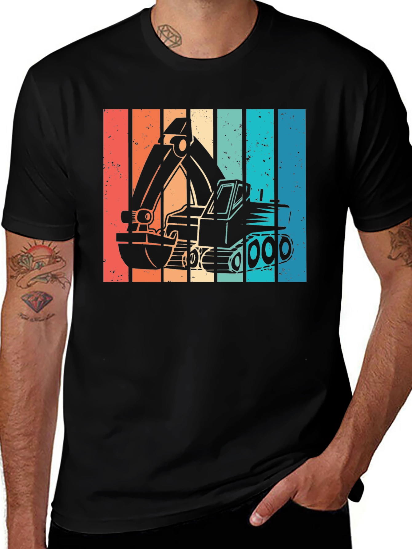 Variant 11 of Retro Excavator Graphic T-Shirt
