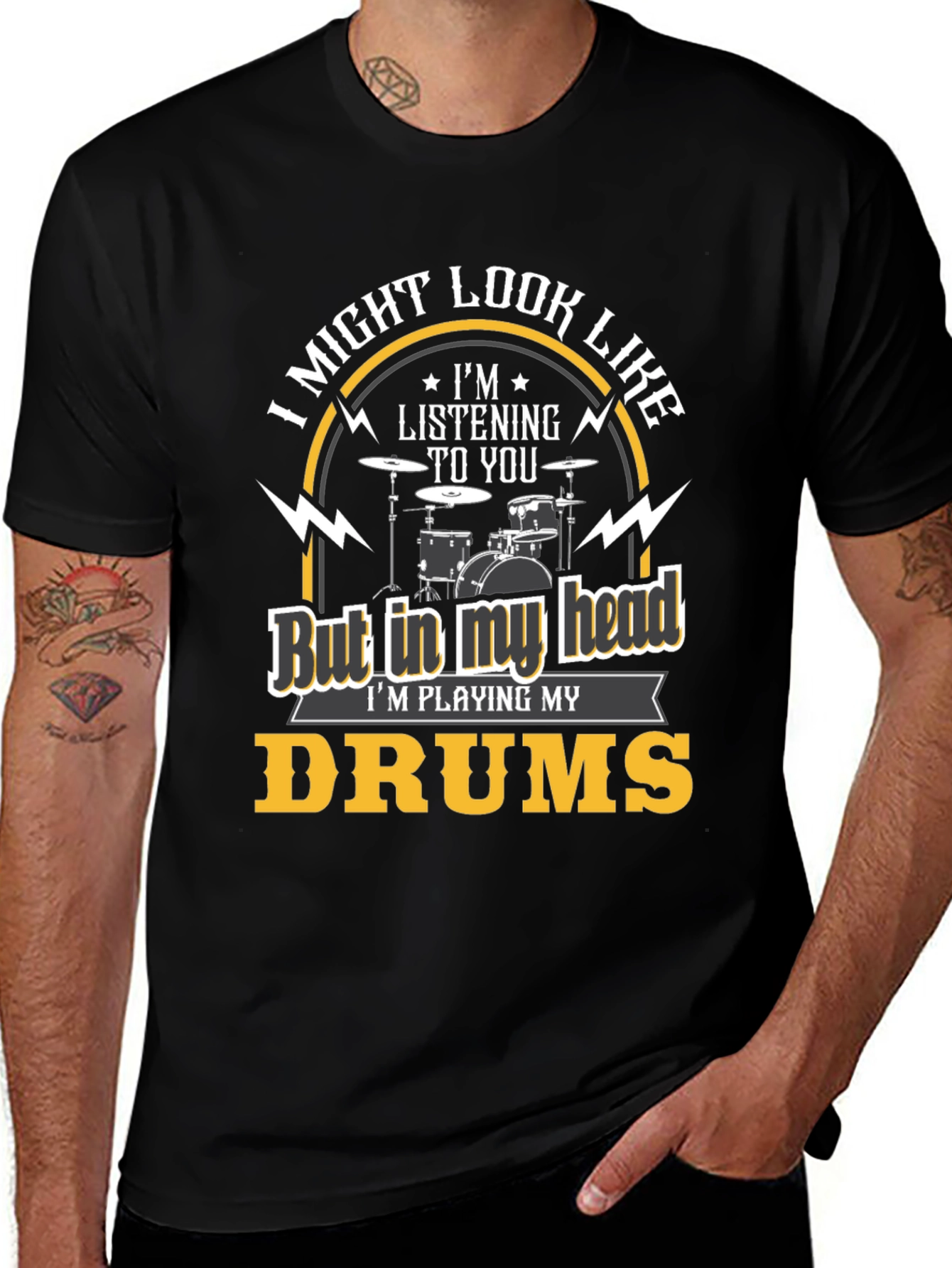 Variant 8 of I'm Playing My Drums T-Shirt - Musician Gift
