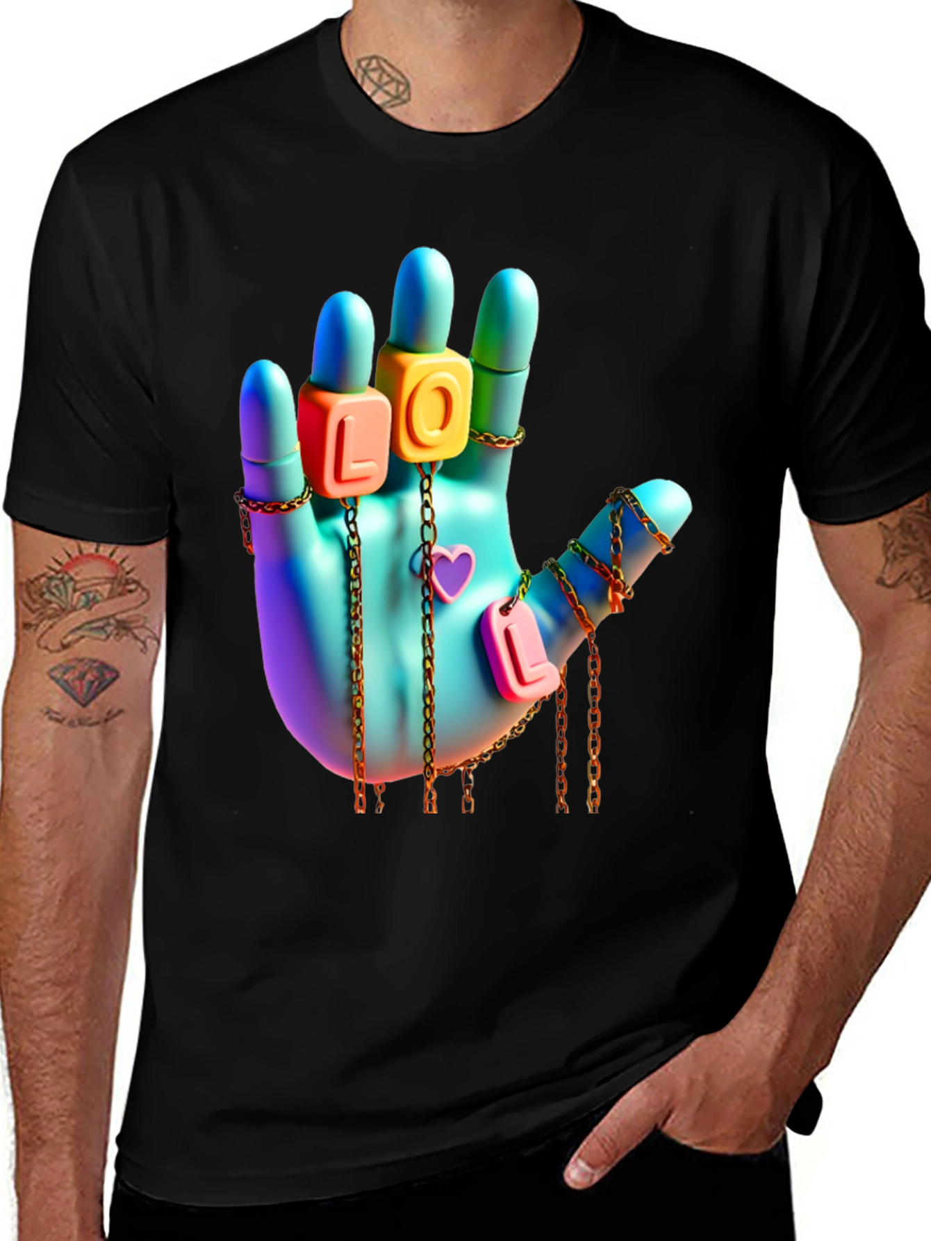 Funky LOL Hand Graphic Tee - Stylish Streetwear
