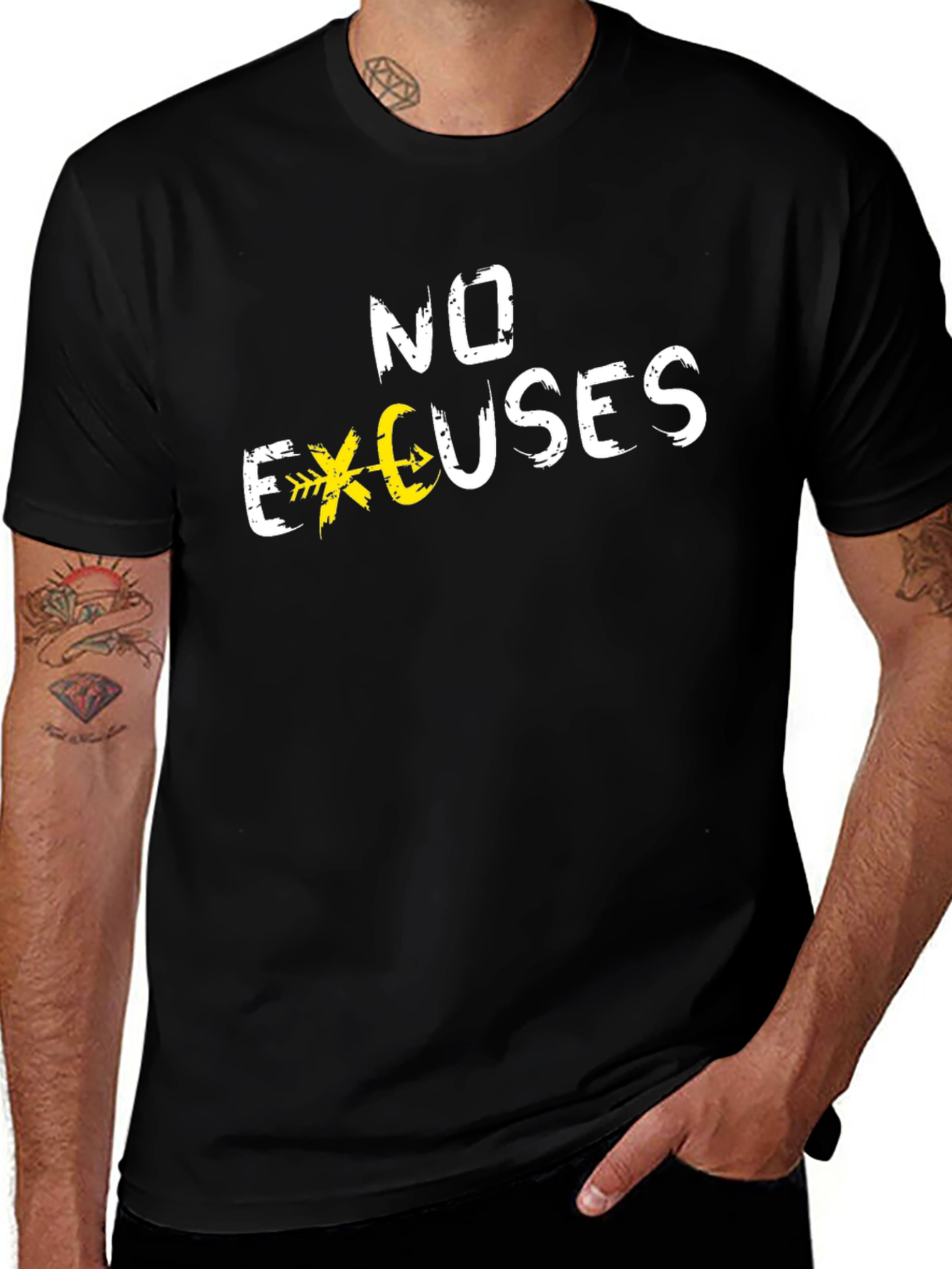 Variant 16 of No Excuses Graphic Tee - Black Casual Shirt