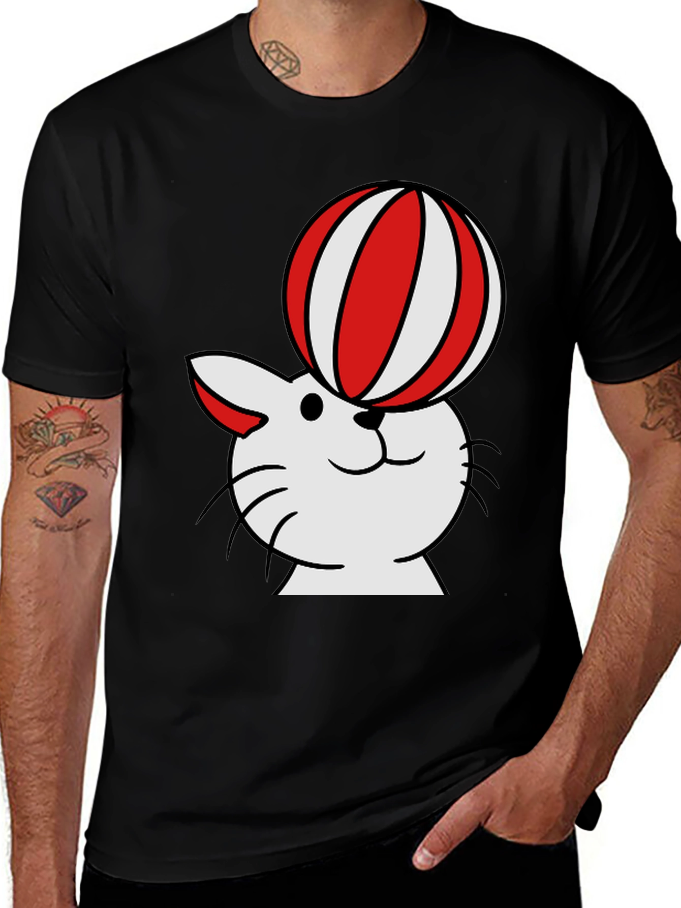 Variant 9 of Cat Balancing Ball Graphic Tee