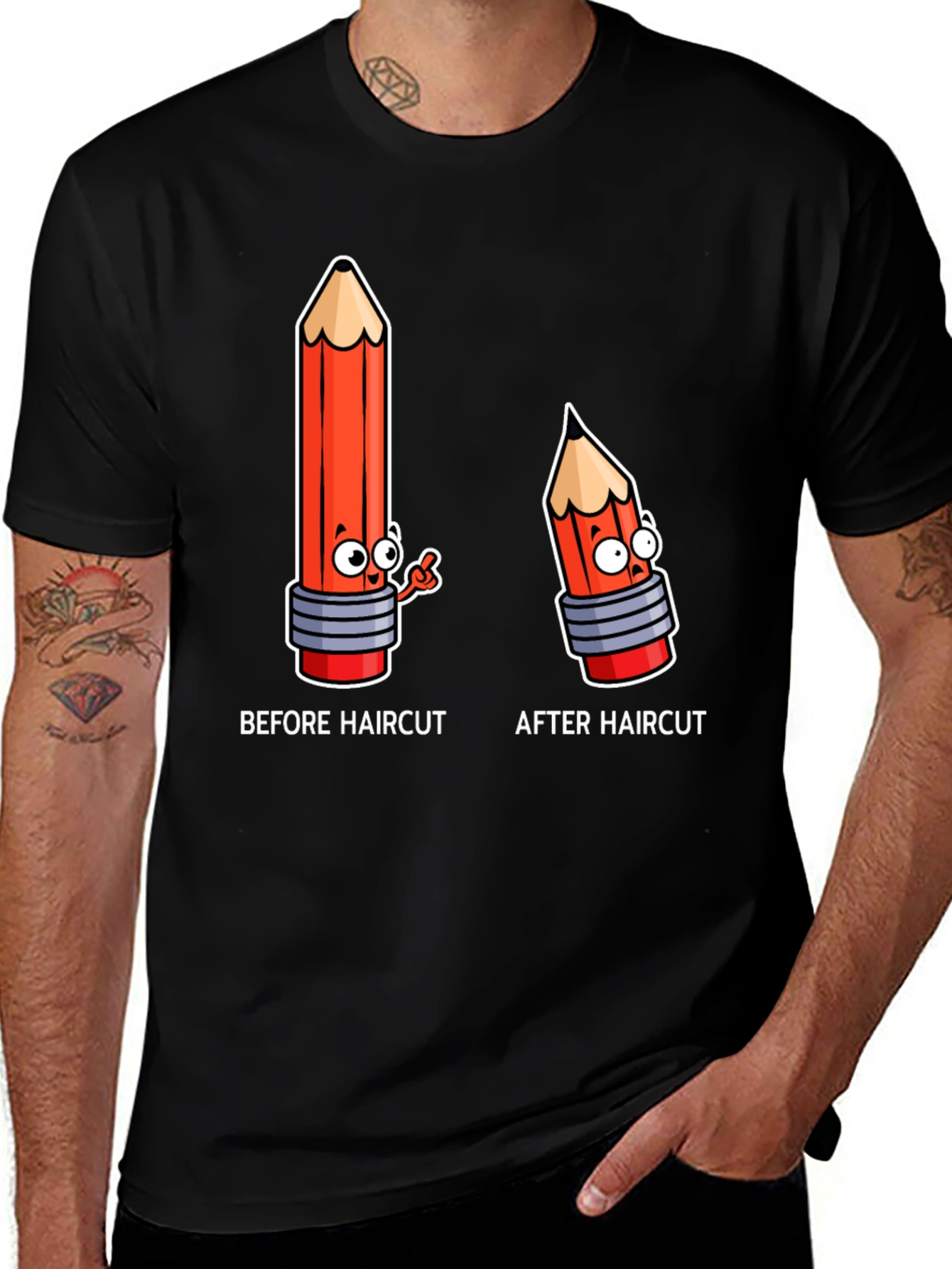 Variant 19 of Funny Haircut Cartoon T-Shirt