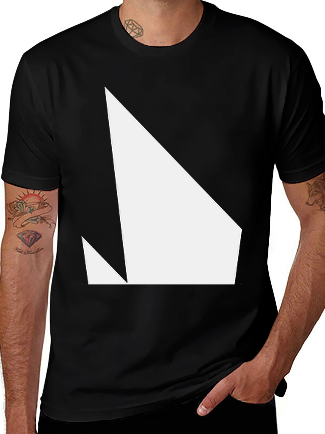 Variant 3 of Minimalist Geometric T-Shirt - Black