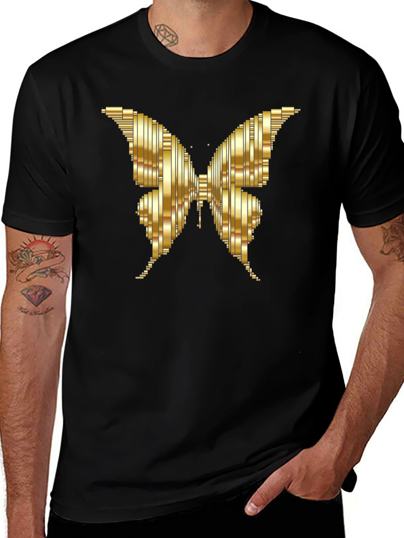 Variant 3 of Golden Butterfly Graphic Tee - Stylish Men's T-Shirt