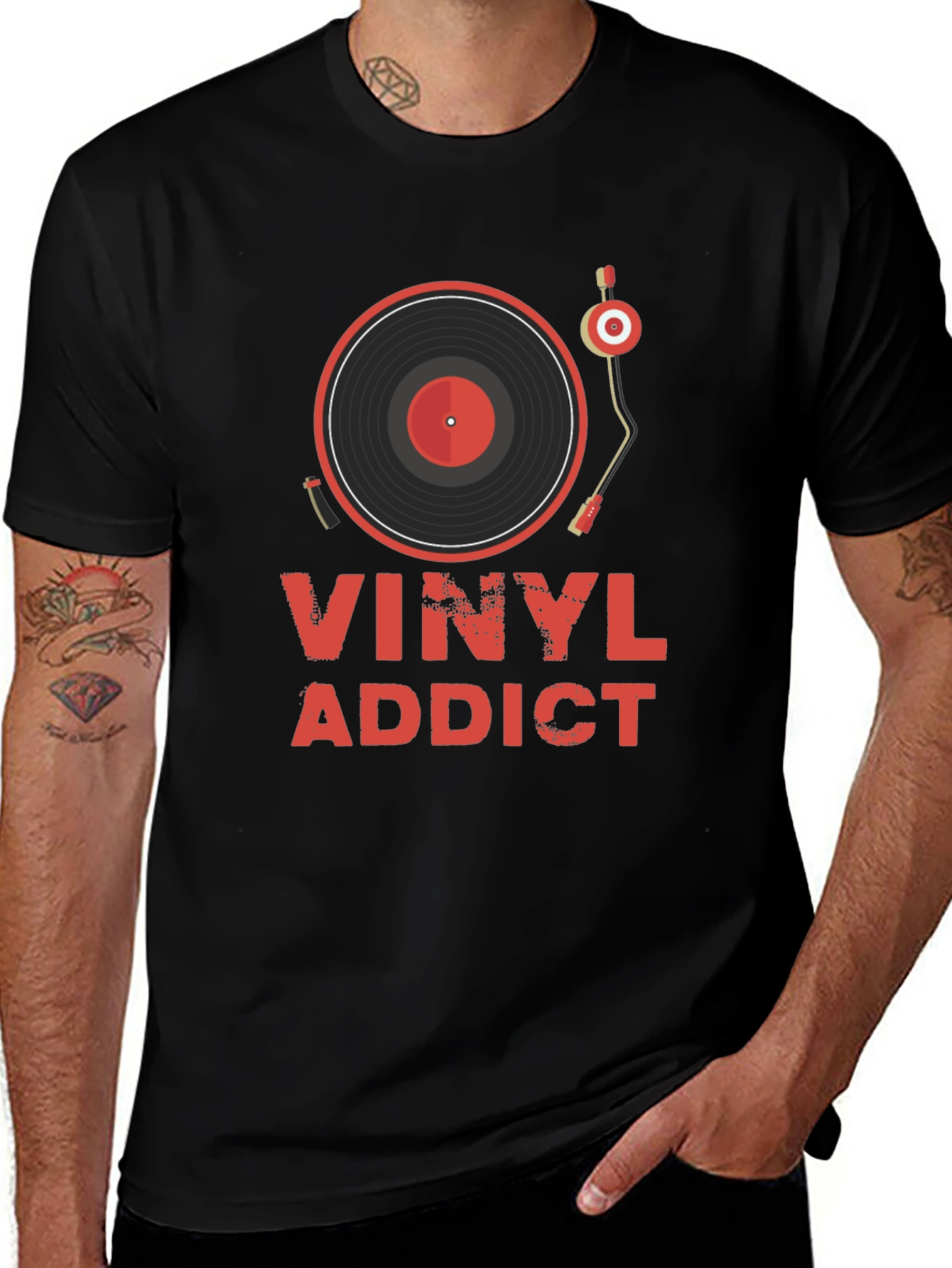 Variant 18 of Vinyl Addict T-Shirt - Retro Record Player Design