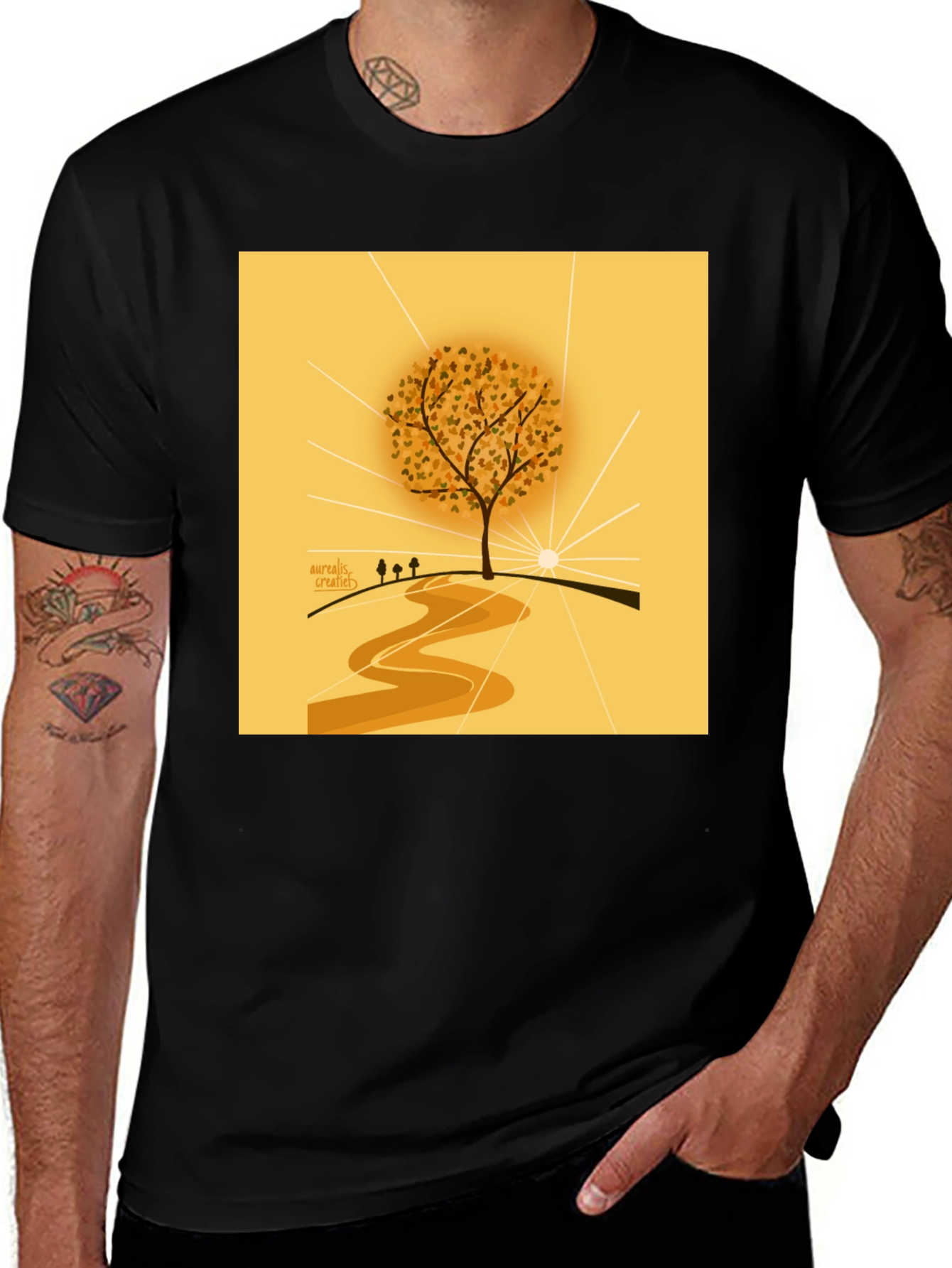 Variant 4 of Nature Inspired Graphic Tee - Artistic Tree Design