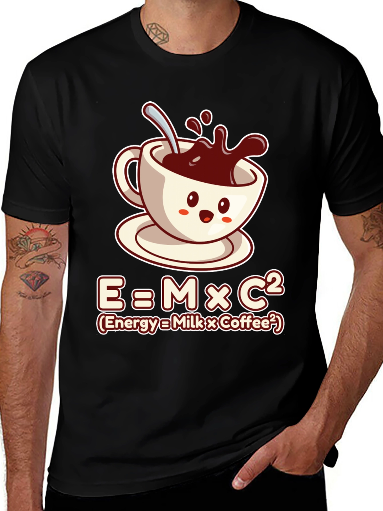 Variant 15 of Funny Coffee Lover T-Shirt - Energy = Milk x Coffee