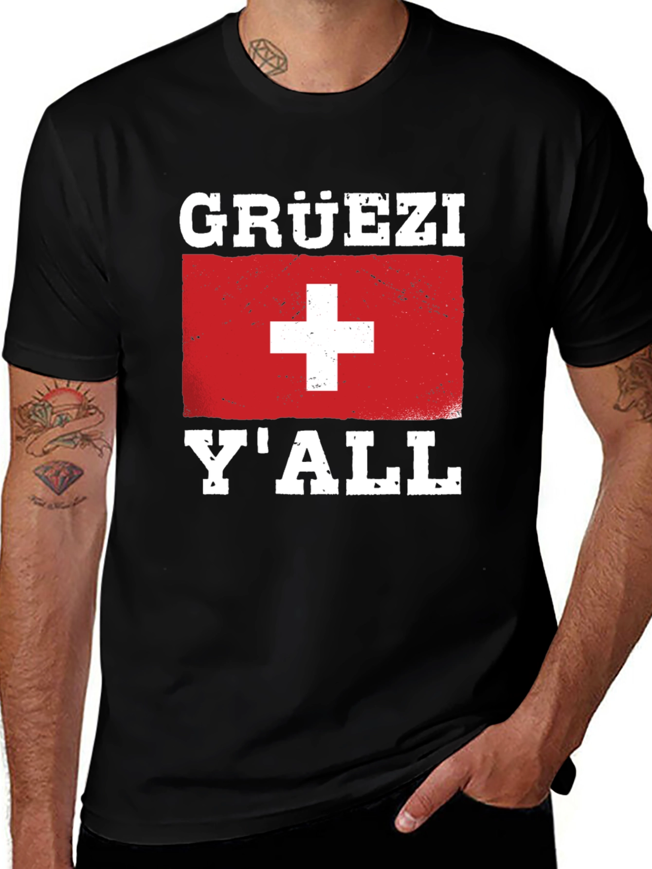 Gruezi Y'all Swiss Flag T-Shirt