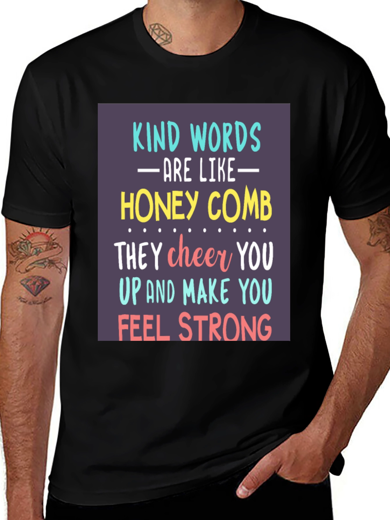 Variant 3 of Kind Words Honeycomb Graphic Tee