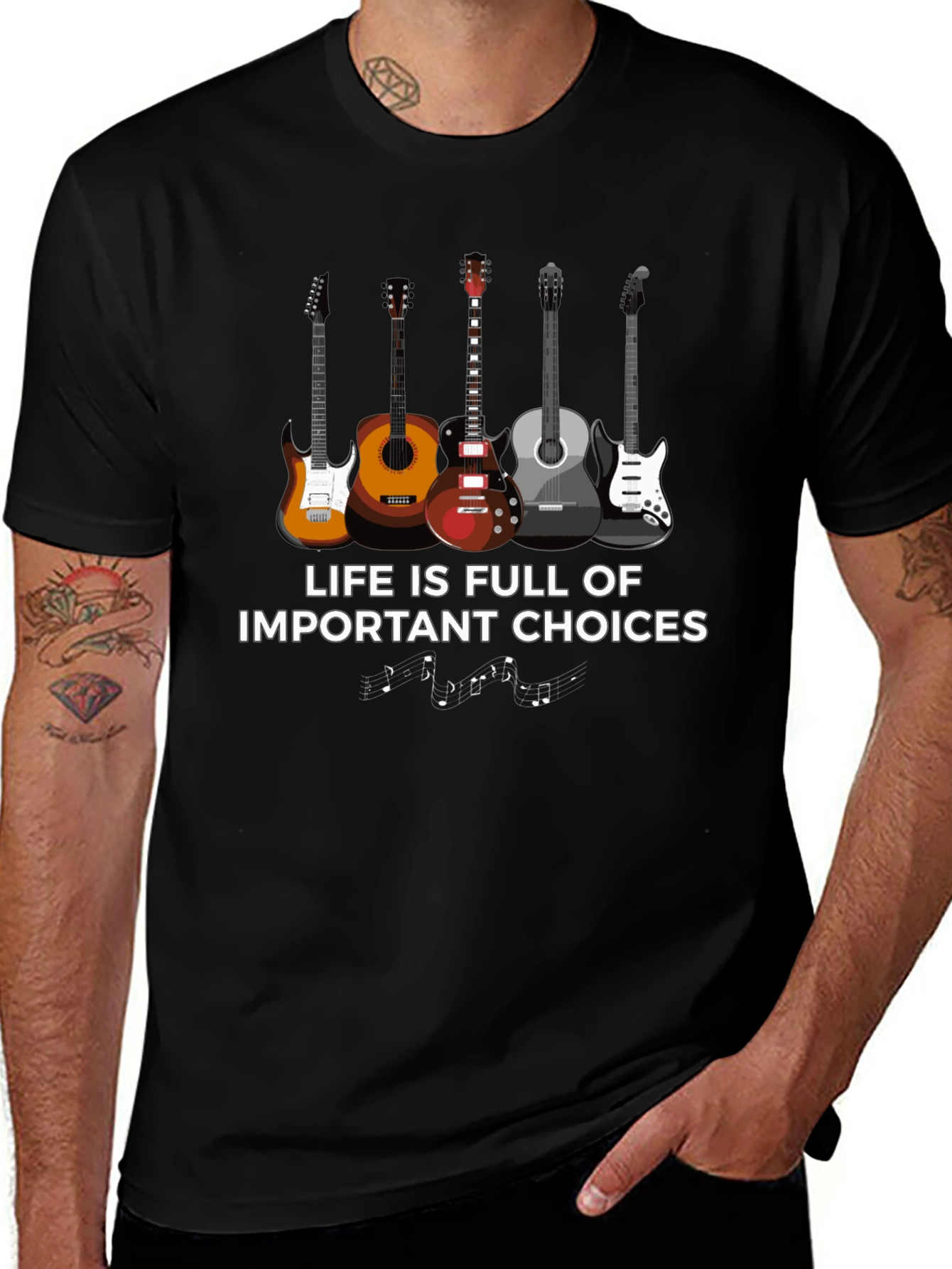 Variant 10 of Guitar Lover's Tee: Life is Full of Important Choices