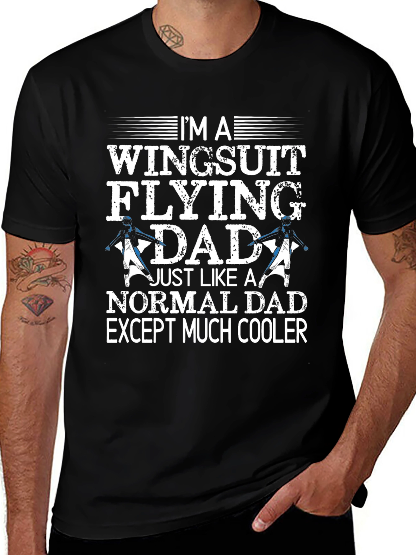 Variant 30 of Wingsuit Flying Dad Graphic Tee - Cool Dad Shirt