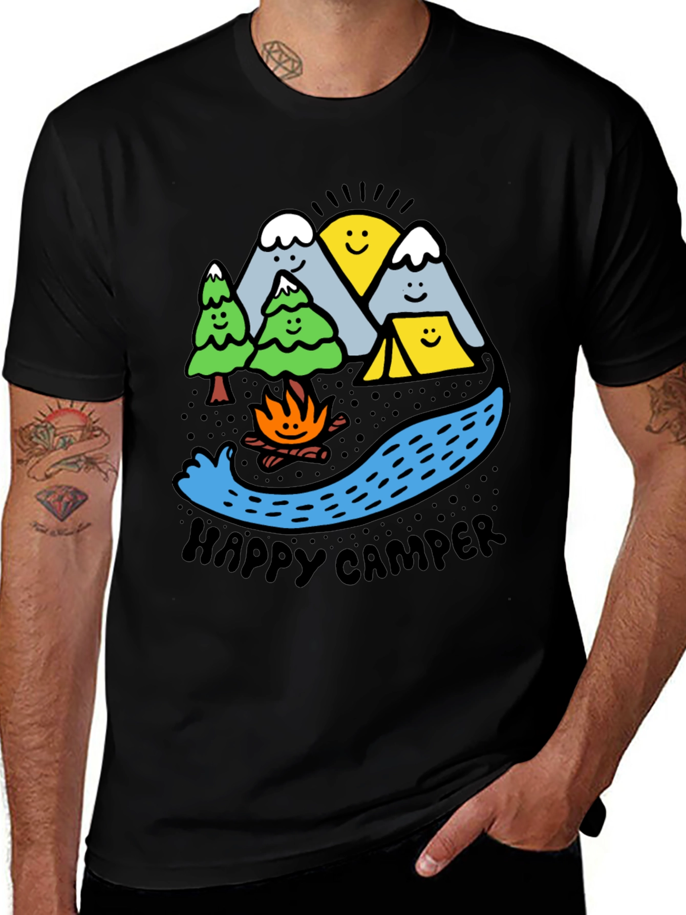 Variant 18 of Happy Camper Graphic Tee | Outdoor Adventure T-Shirt