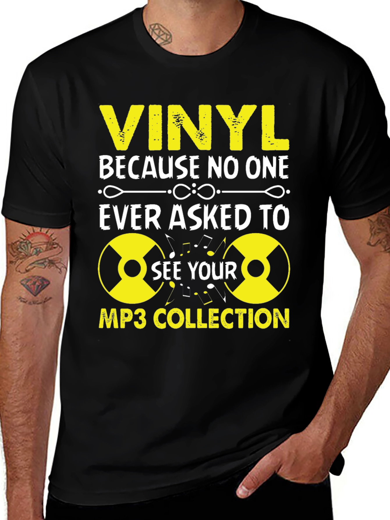Variant 9 of Vinyl MP3 Collection T-Shirt: Music Lover's Tee