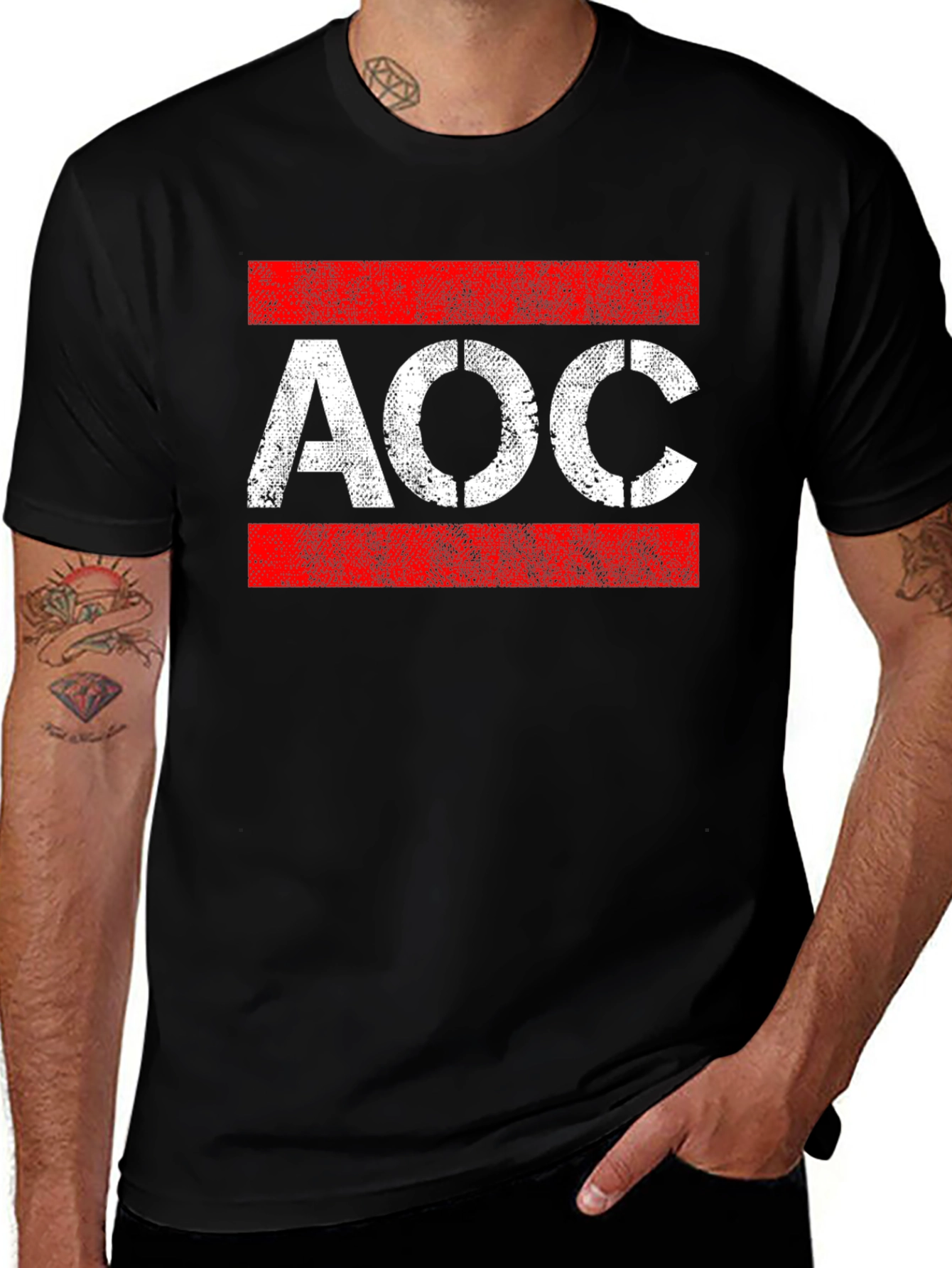 Variant 21 of AOC Stencil Style Graphic T-Shirt