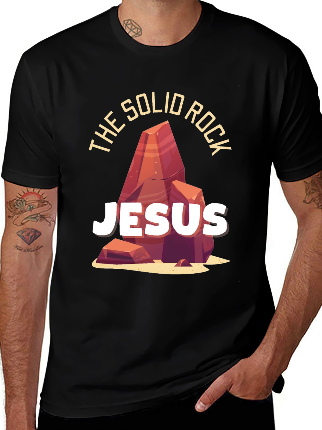 The Solid Rock Jesus T-Shirt - Christian Apparel