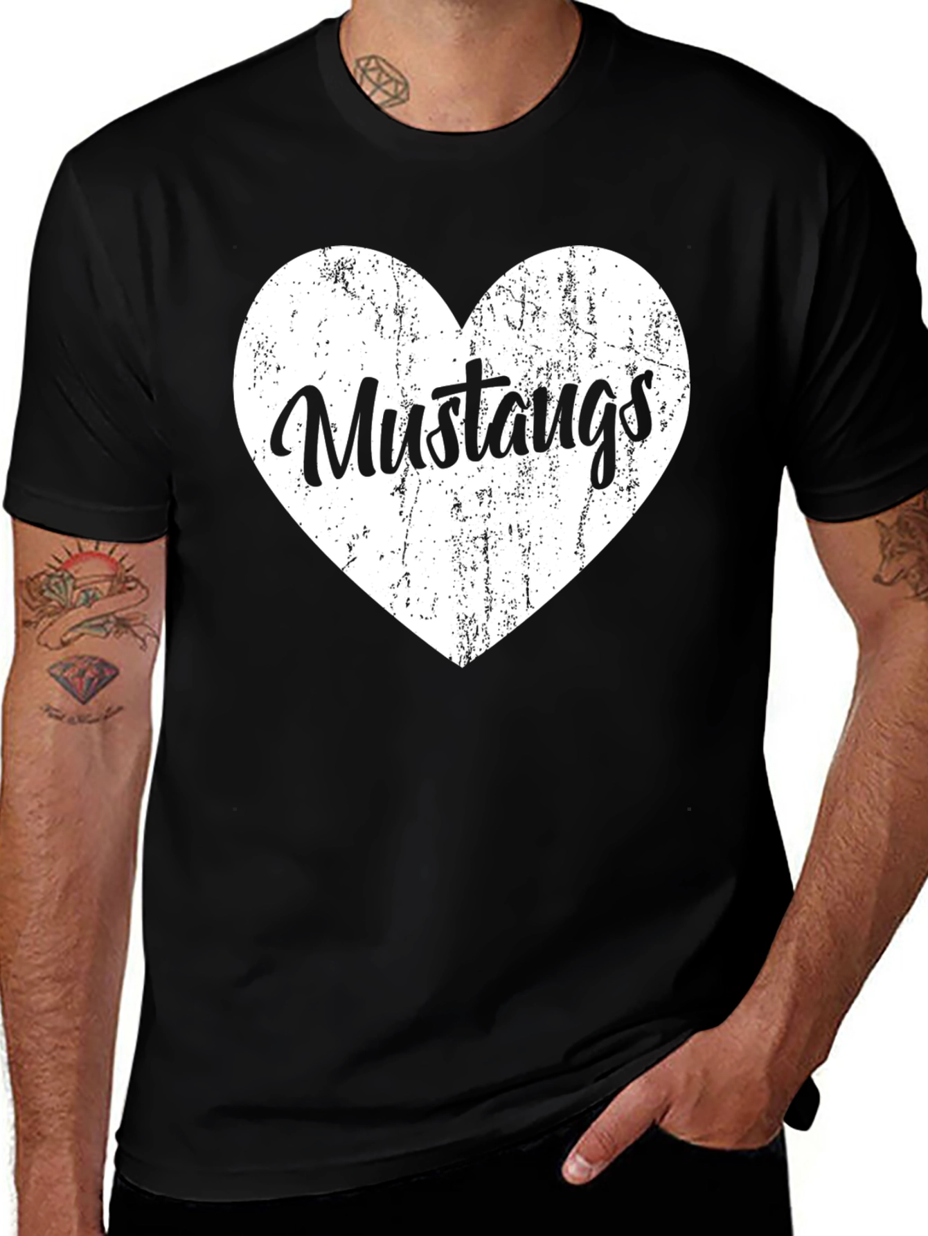 Mustangs Heart Graphic T-Shirt