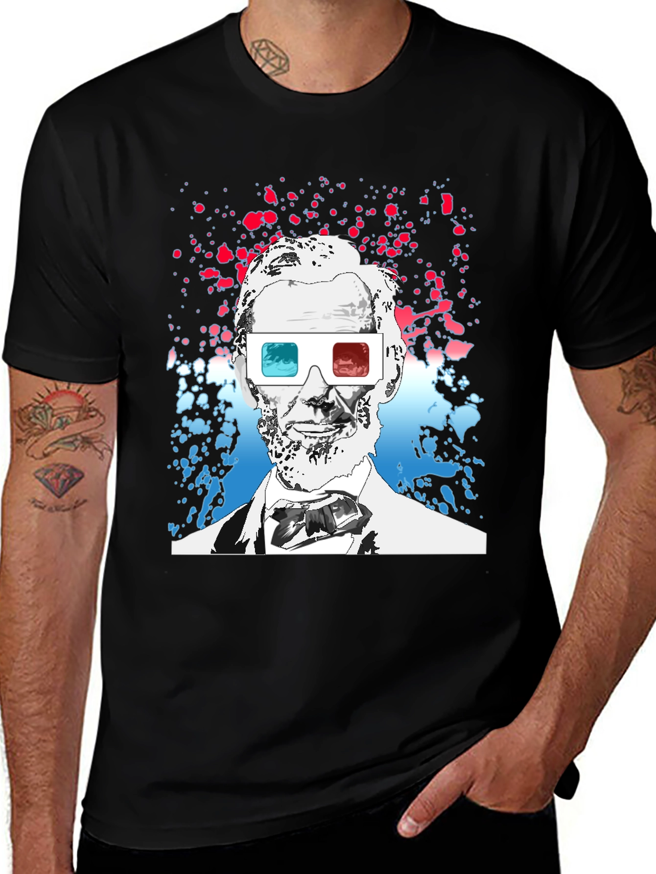 Variant 15 of Abraham Lincoln 3D Glasses Graphic Tee