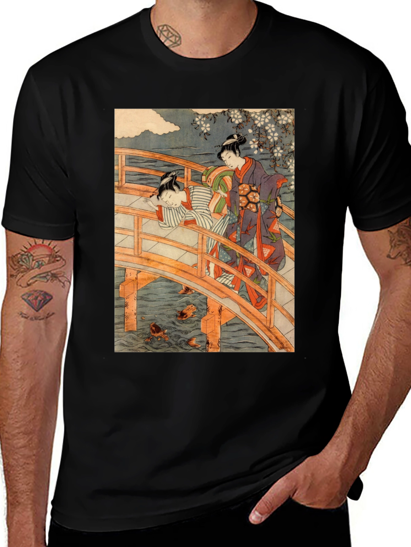 Ukiyo-e Bridge T-Shirt - Japanese Art Tee