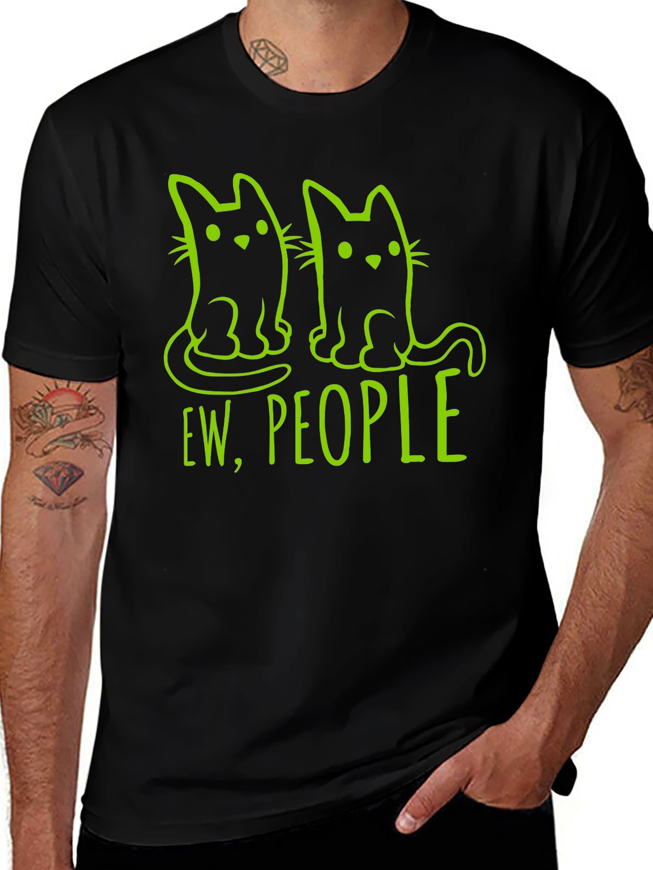 Variant 23 of Ew People Cat Graphic Tee - Funny Introvert T-Shirt