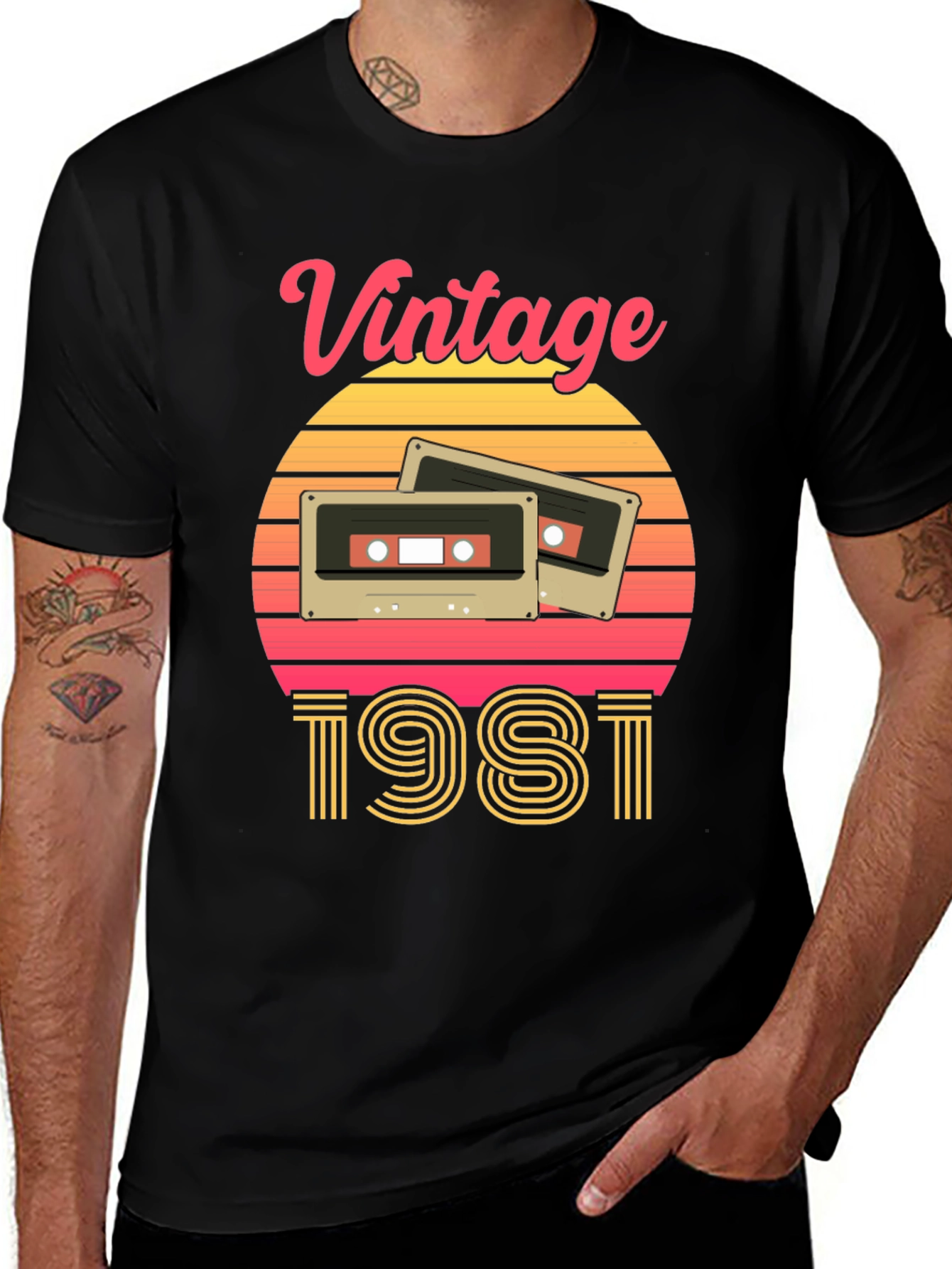Variant 16 of Vintage 1981 Cassette Tape Graphic Tee