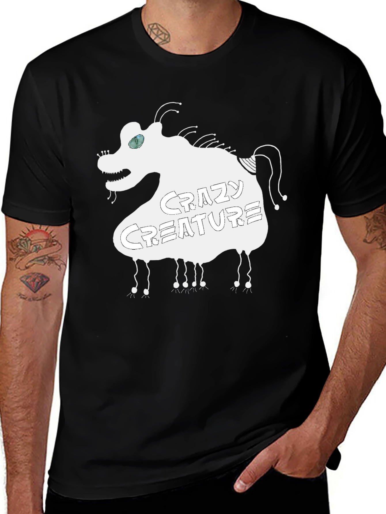 Variant 24 of Crazy Creature Graphic T-Shirt - Unique Design
