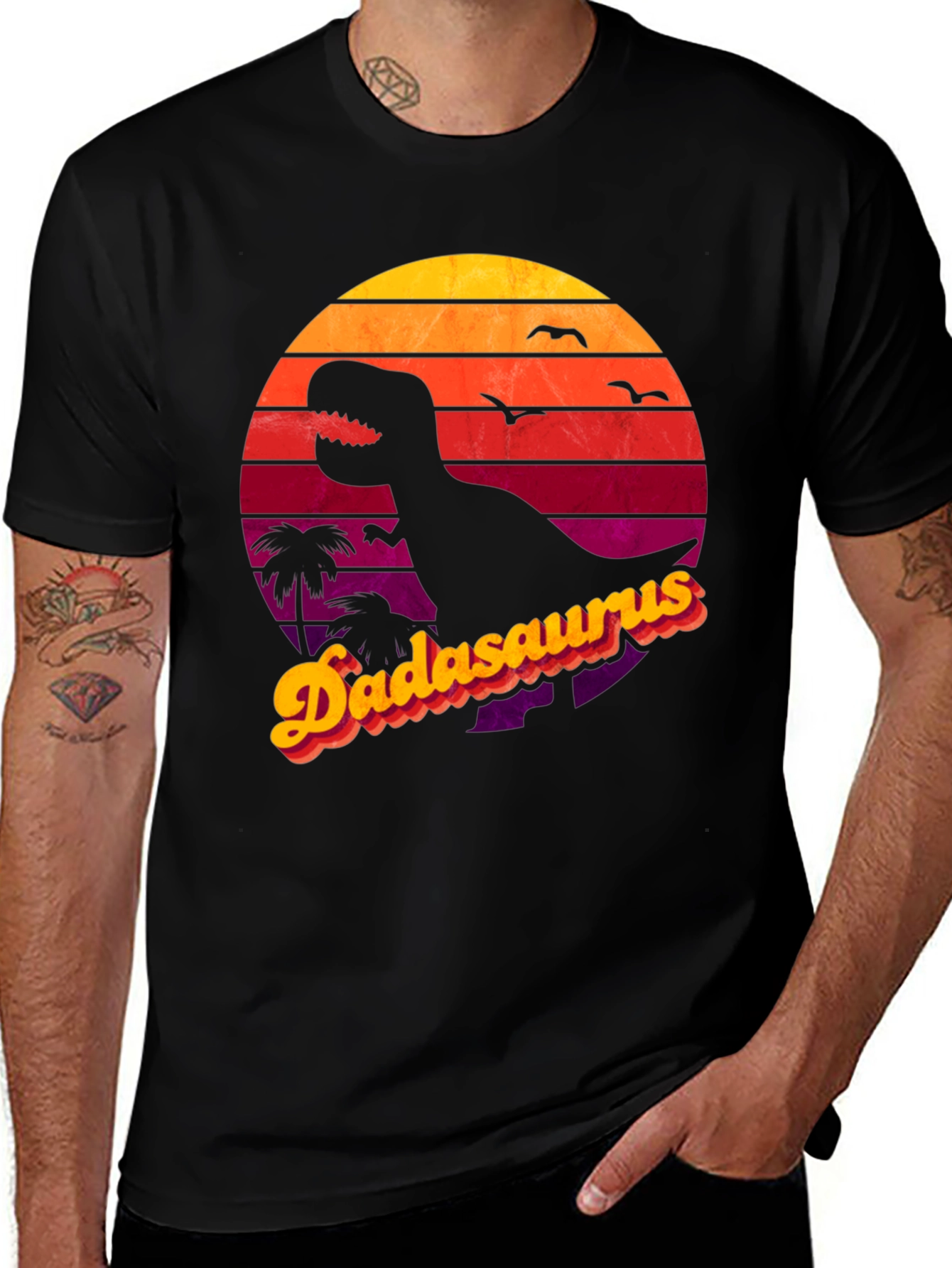 Dadasaurus T-Shirt - Retro Dinosaur Dad Tee