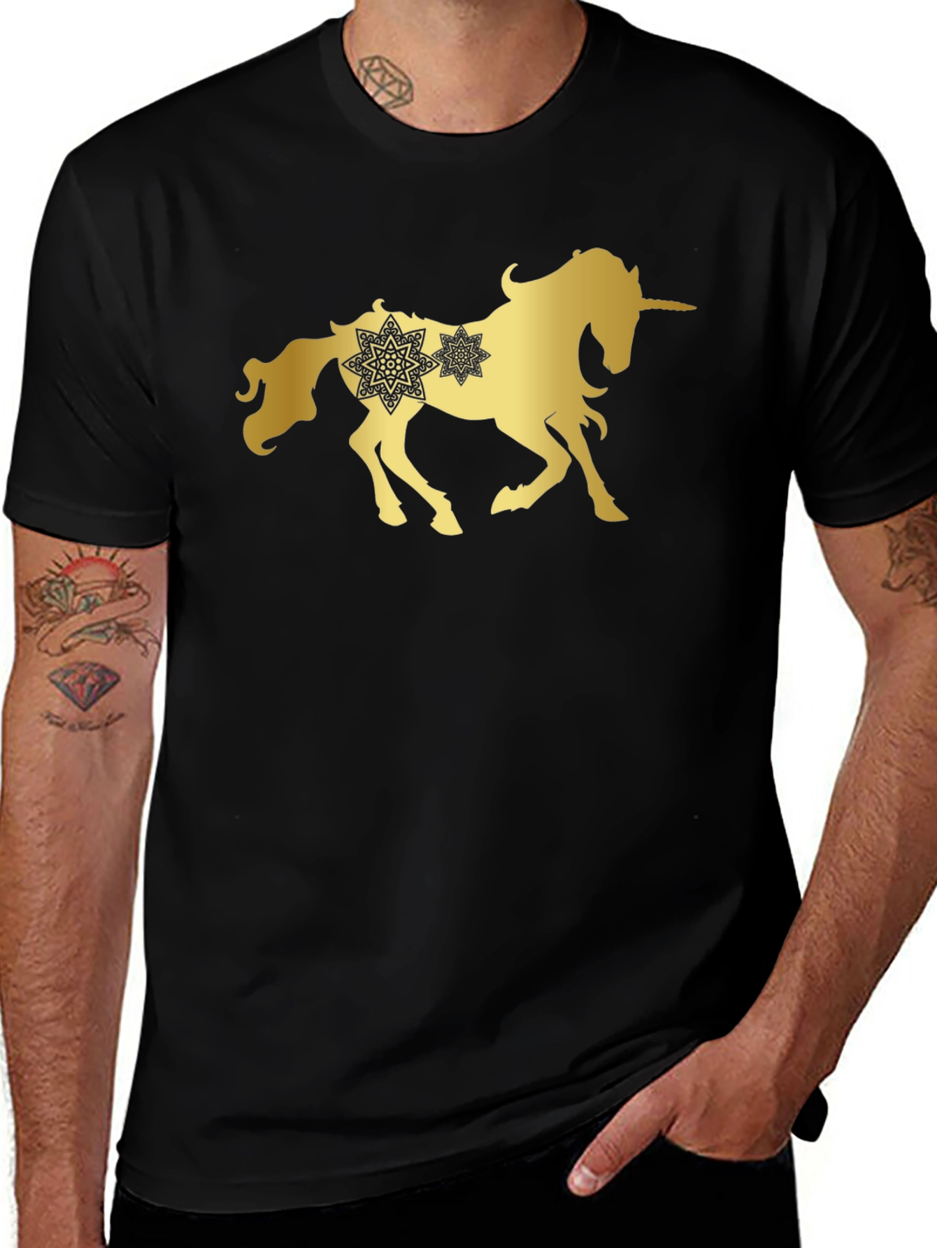 Variant 13 of Unicorn Graphic Tee - Stylish Black Cotton T-Shirt