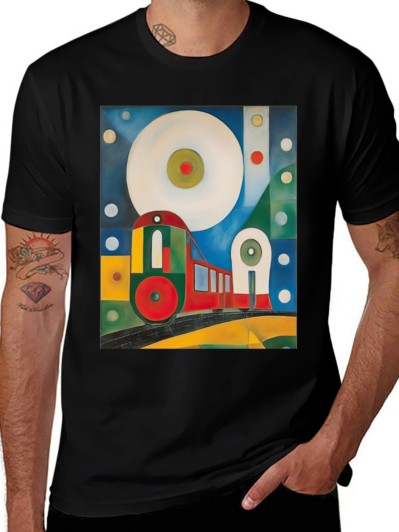 Variant 25 of Abstract Train Graphic Tee - Bold and Unique
