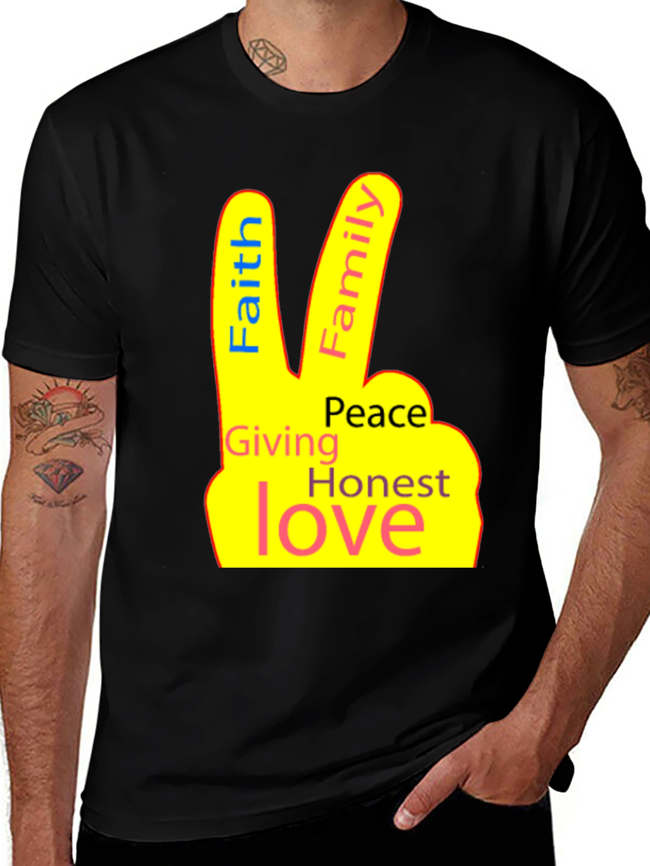 Variant 29 of Faith, Family, Love Peace T-Shirt