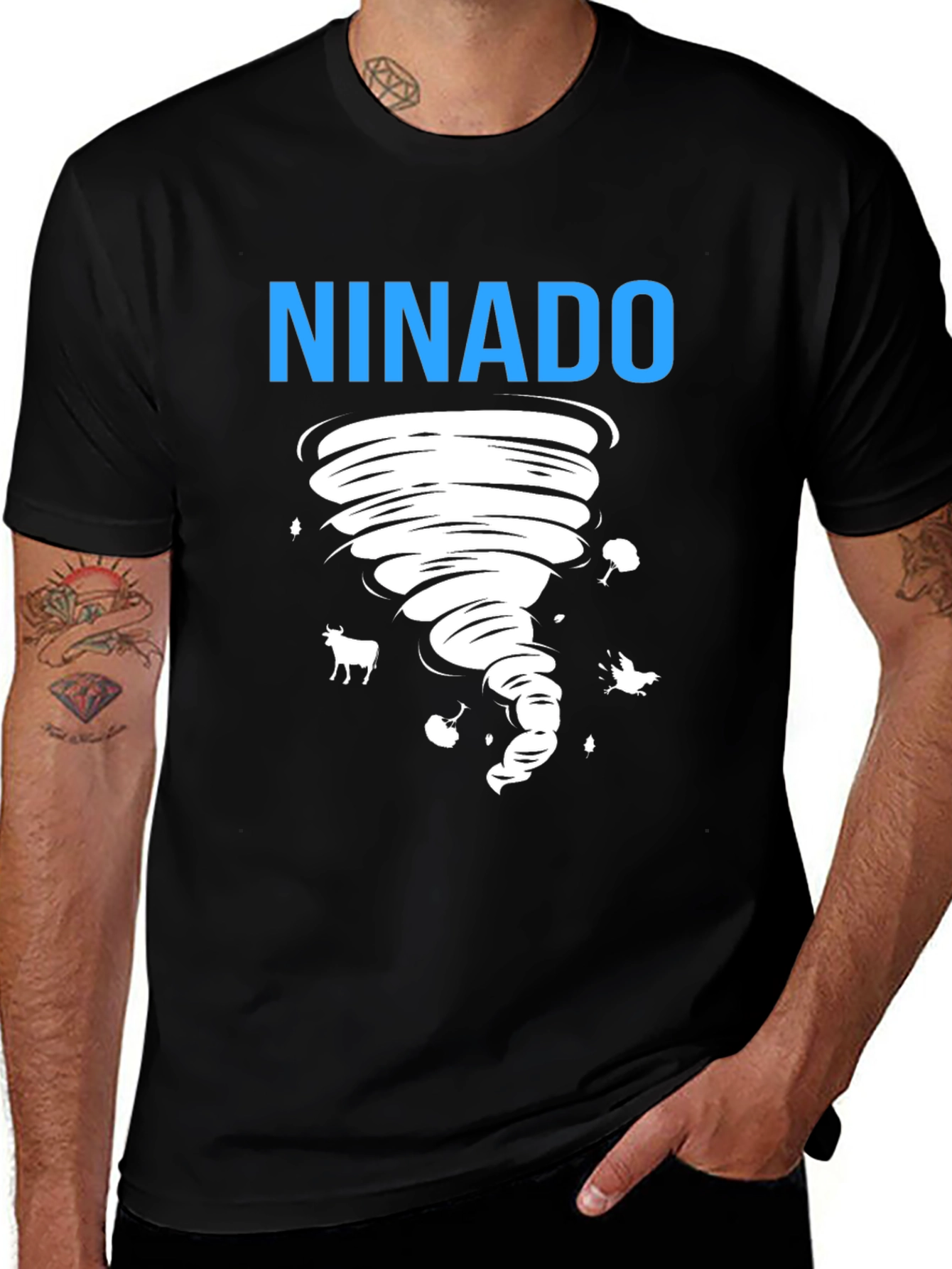 Black Ninado Tornado Graphic Black T-Shirt main image