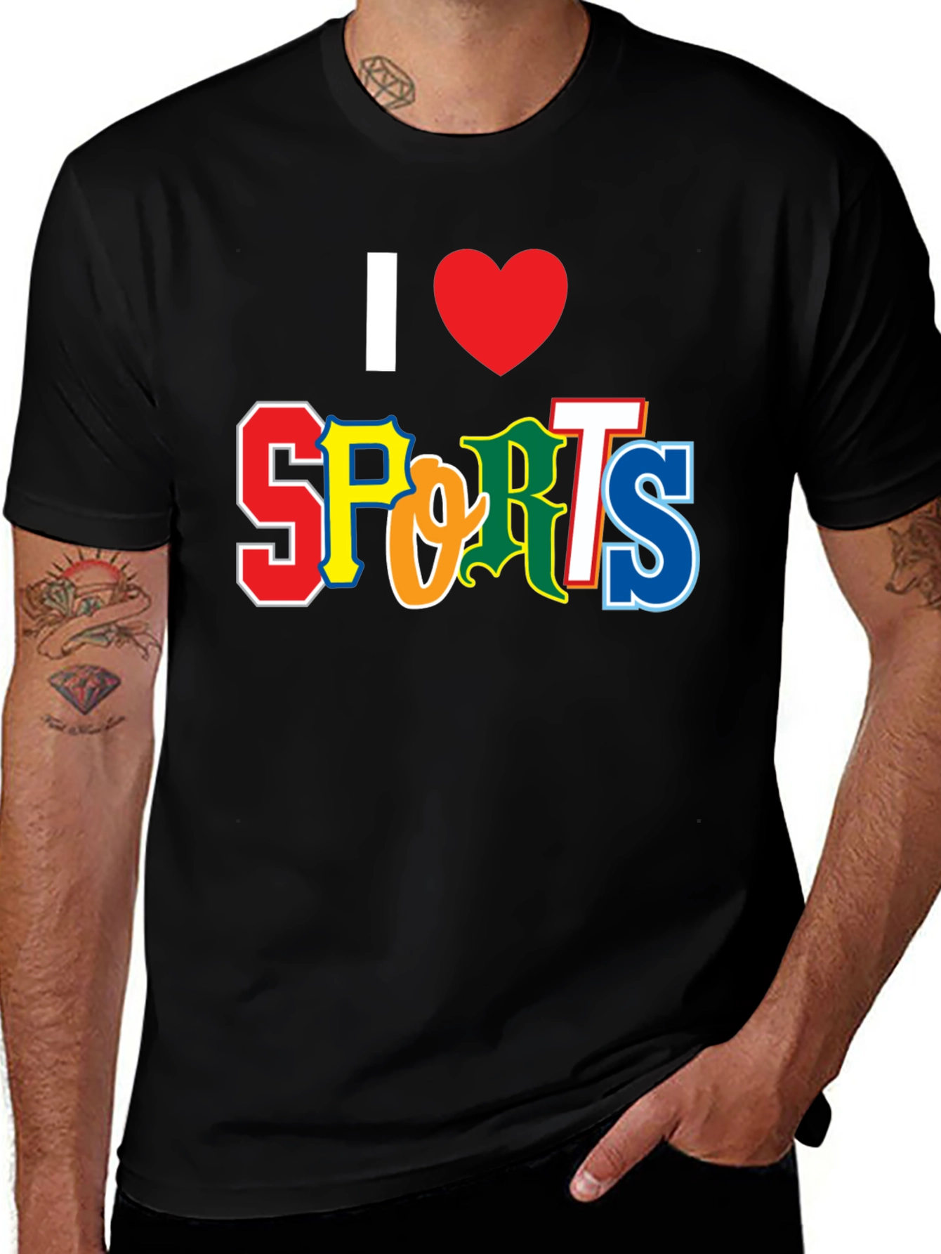 Variant 30 of I Heart Sports Black Graphic Tee