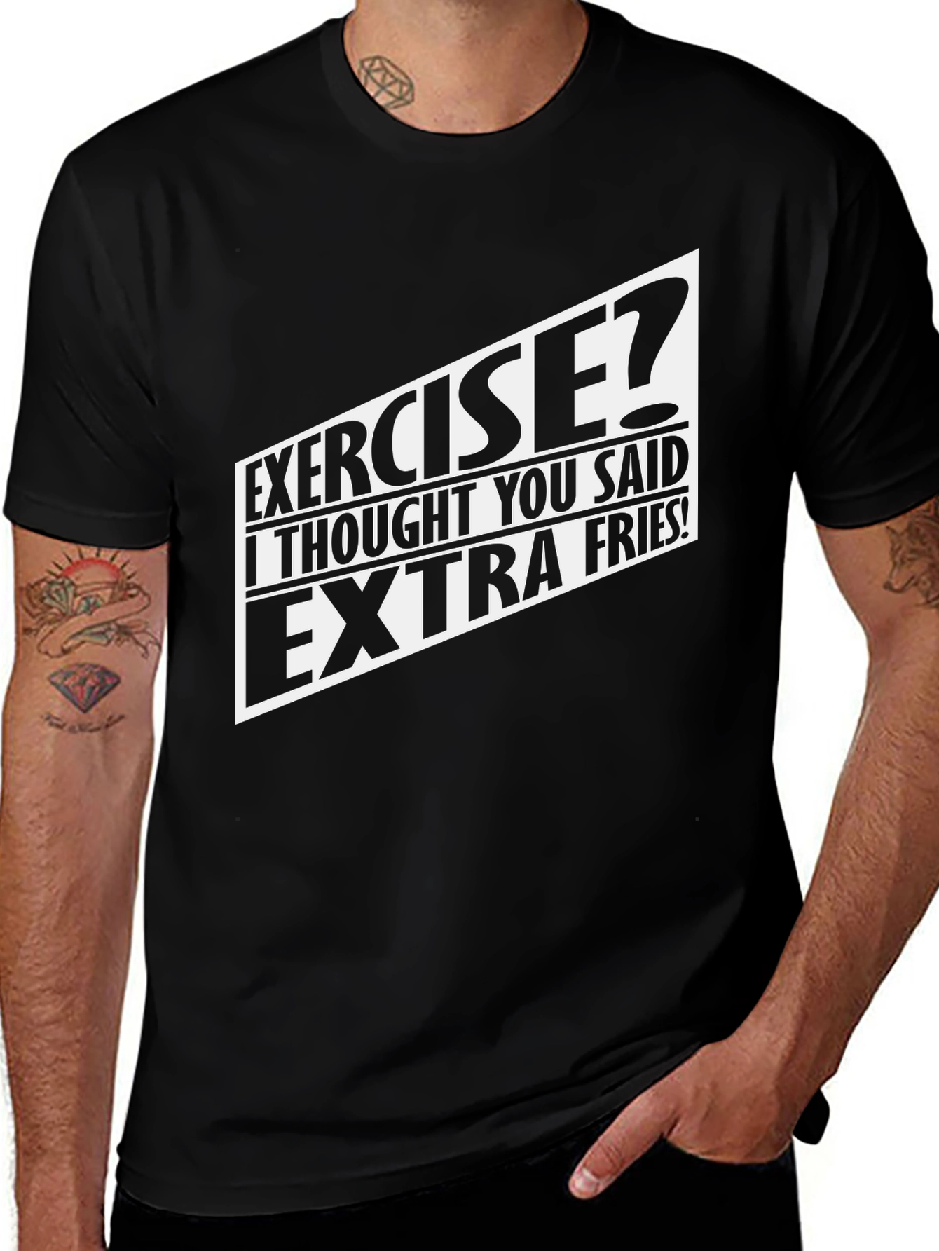 Variant 11 of Funny Exercise Fries Graphic T-Shirt